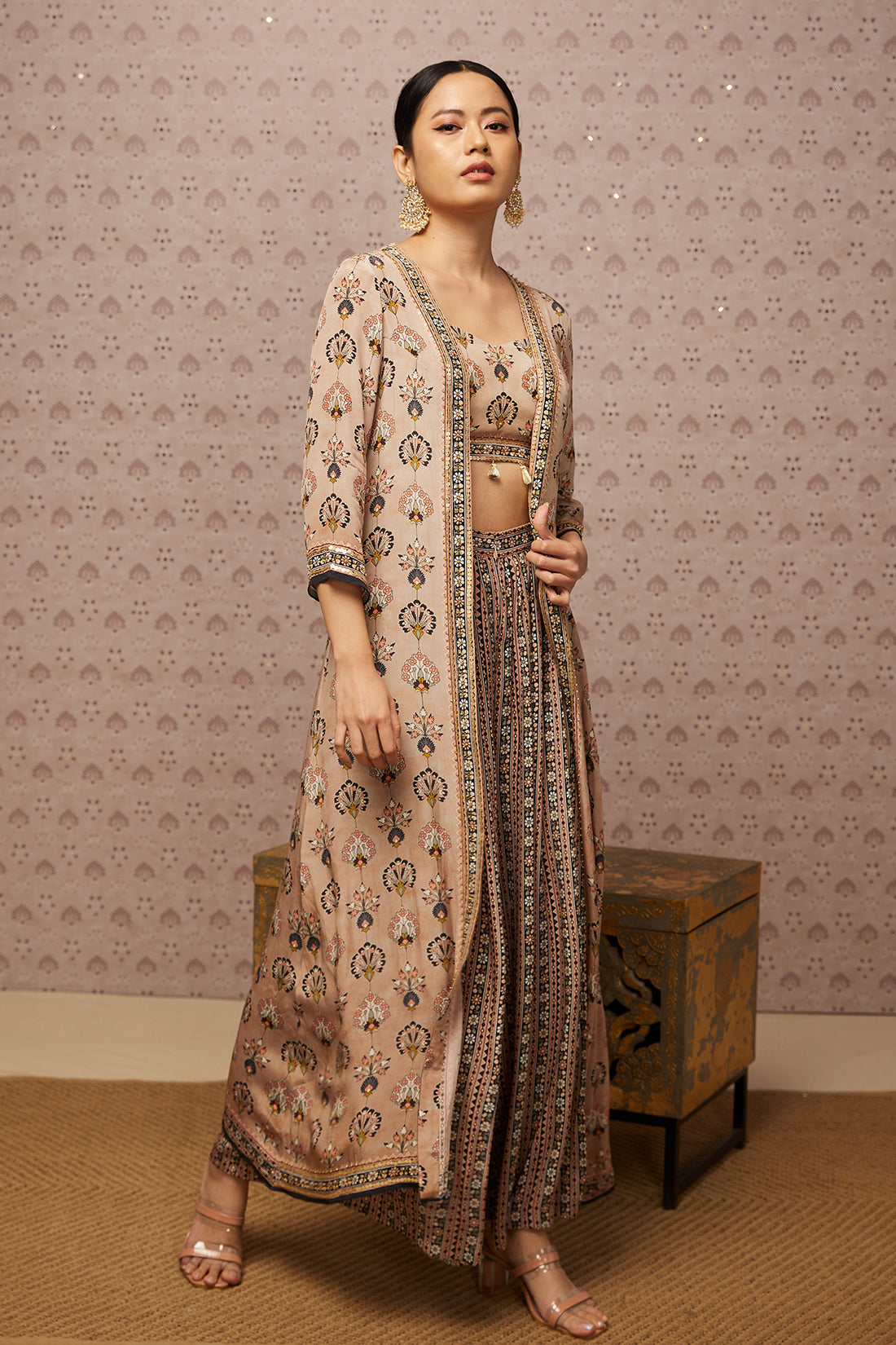 Sarouk Embroidered Co-Ord Set With Jacket