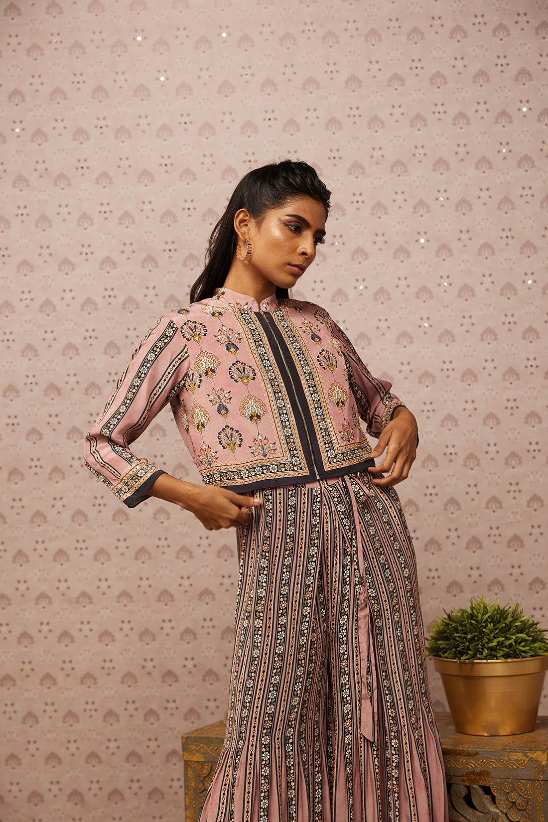 Sarouk Printed Jumpsuit With Jacket