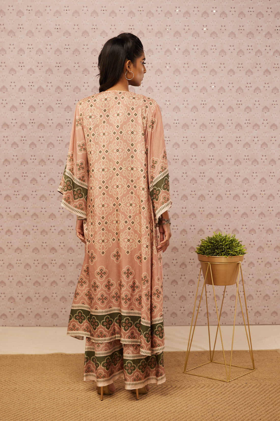Bandhej Printed Co-Ord Set With Jacket