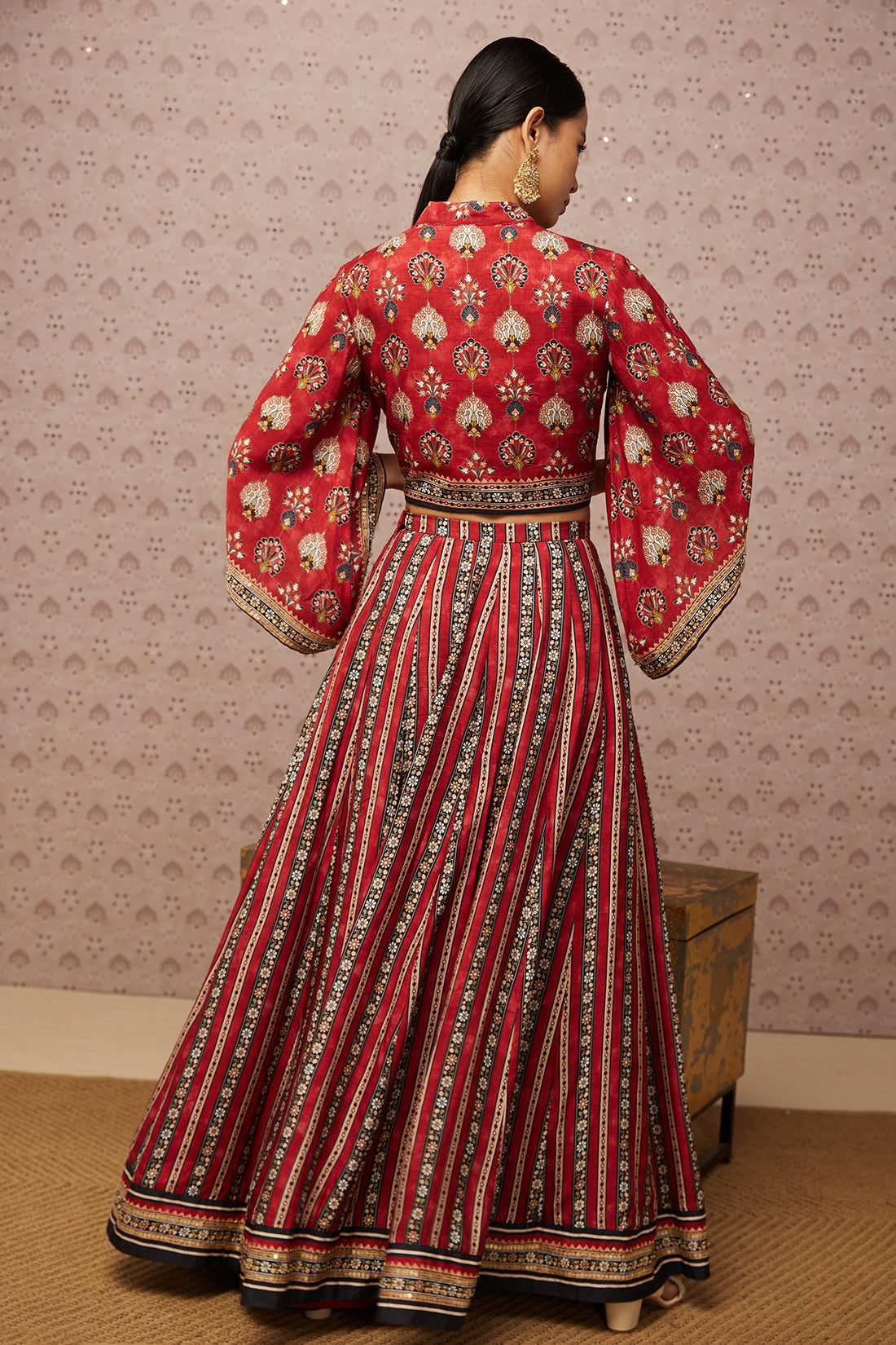 Sarouk Embroidered Lehenga Set With Jacket