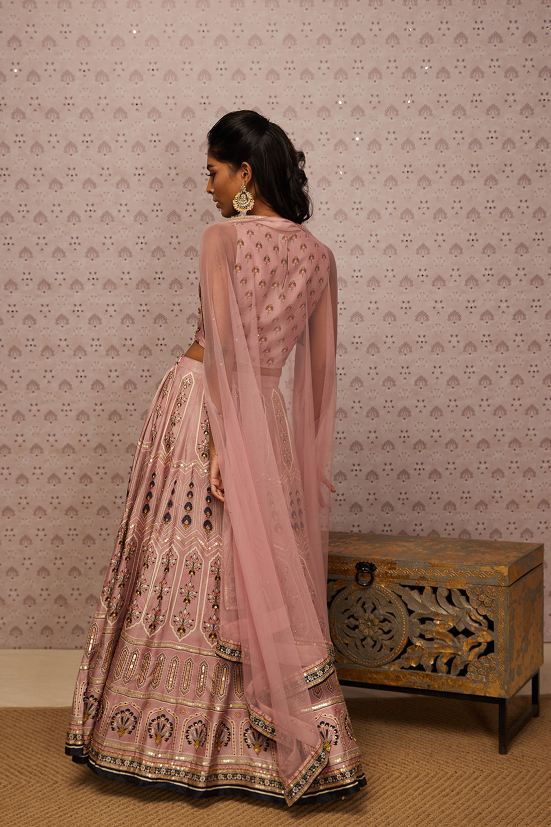 Sarouk Embroidered Lehenga With Dupatta