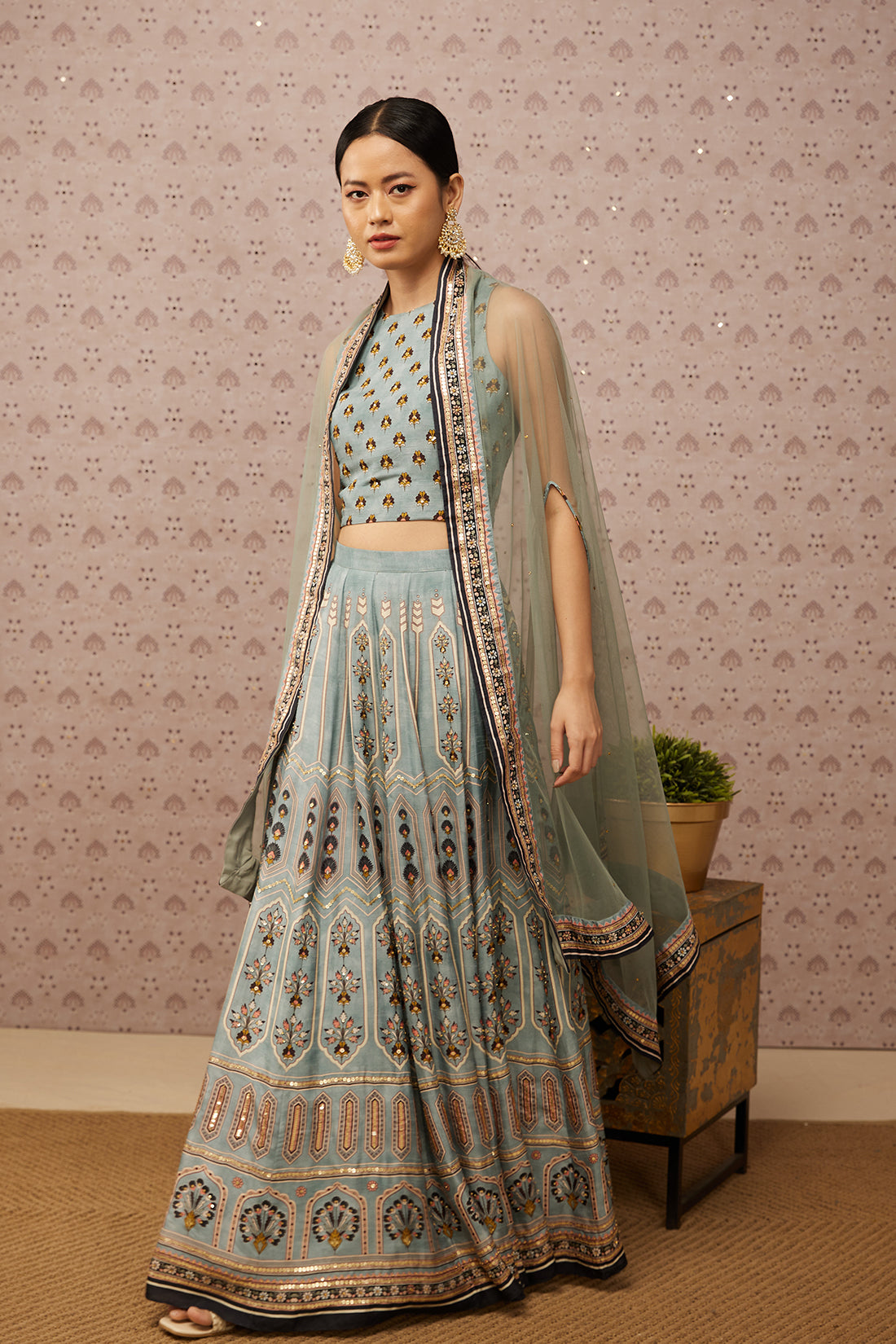 Sarouk Embroidered Lehenga Set With Dupatta