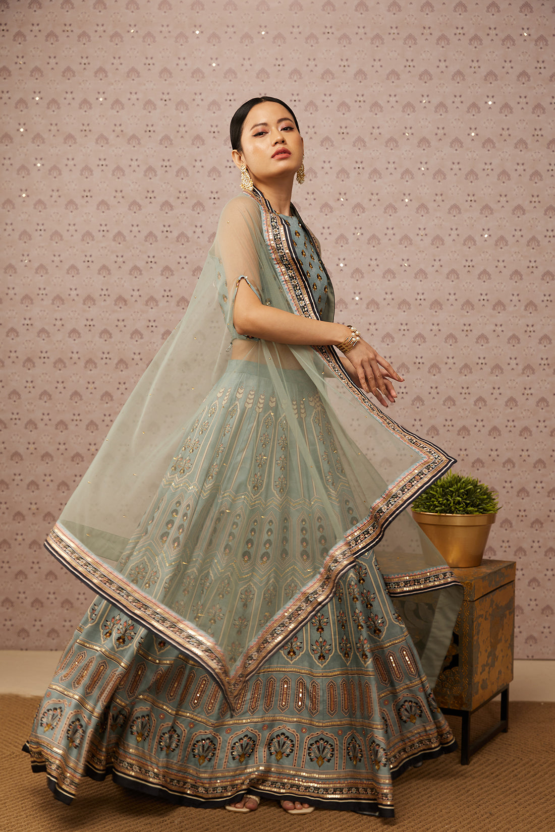 Sarouk Embroidered Lehenga Set With Dupatta