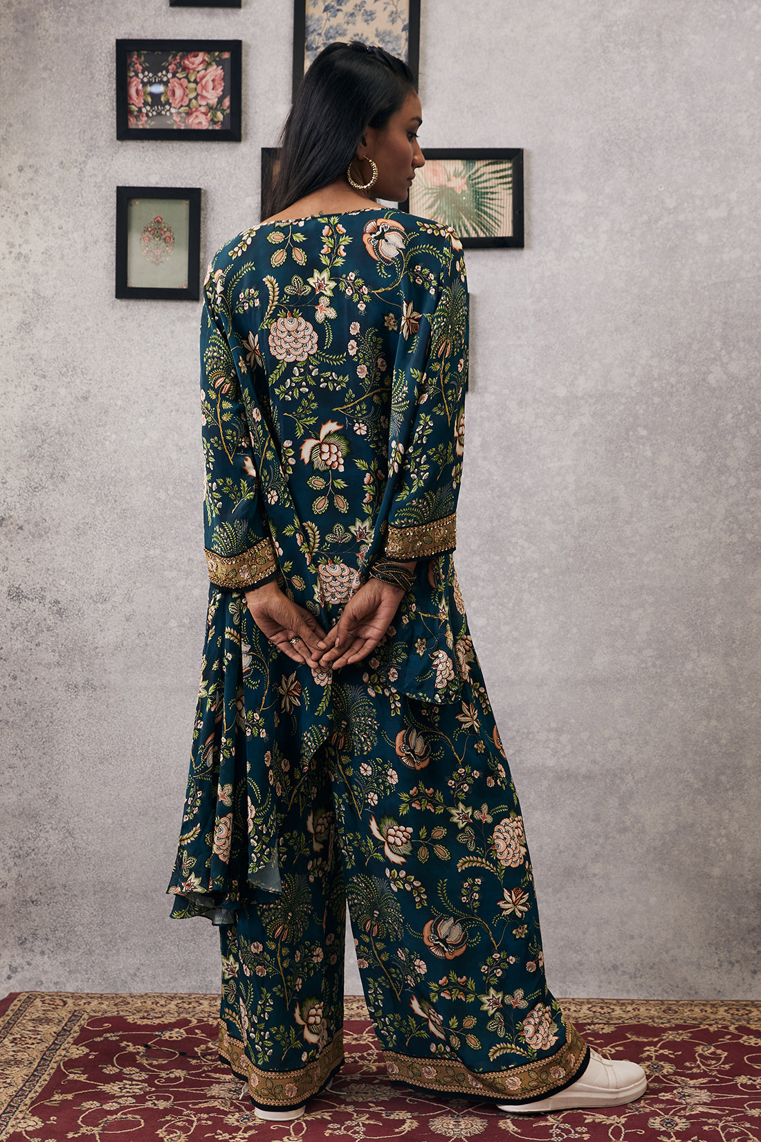 Mehr embroidered asymmetric co-ord set