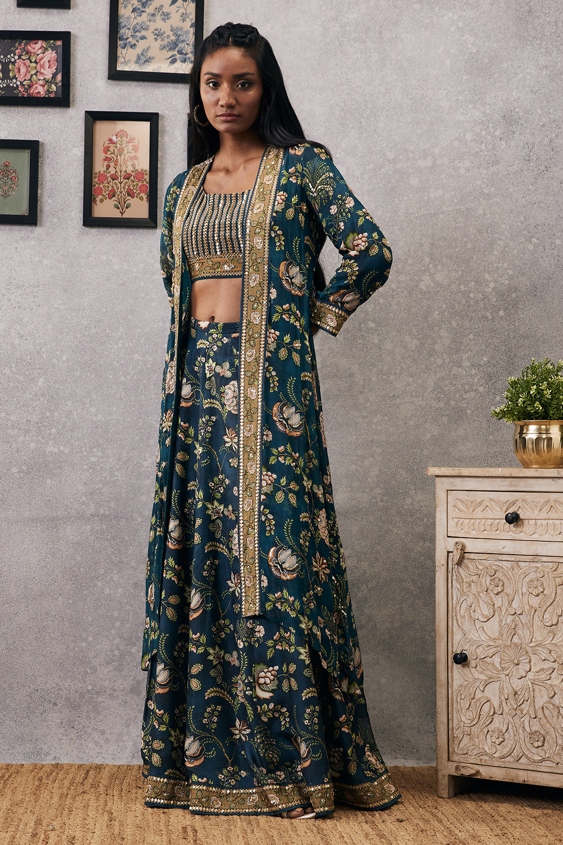 Mehr embroidered lehenga set with jacket