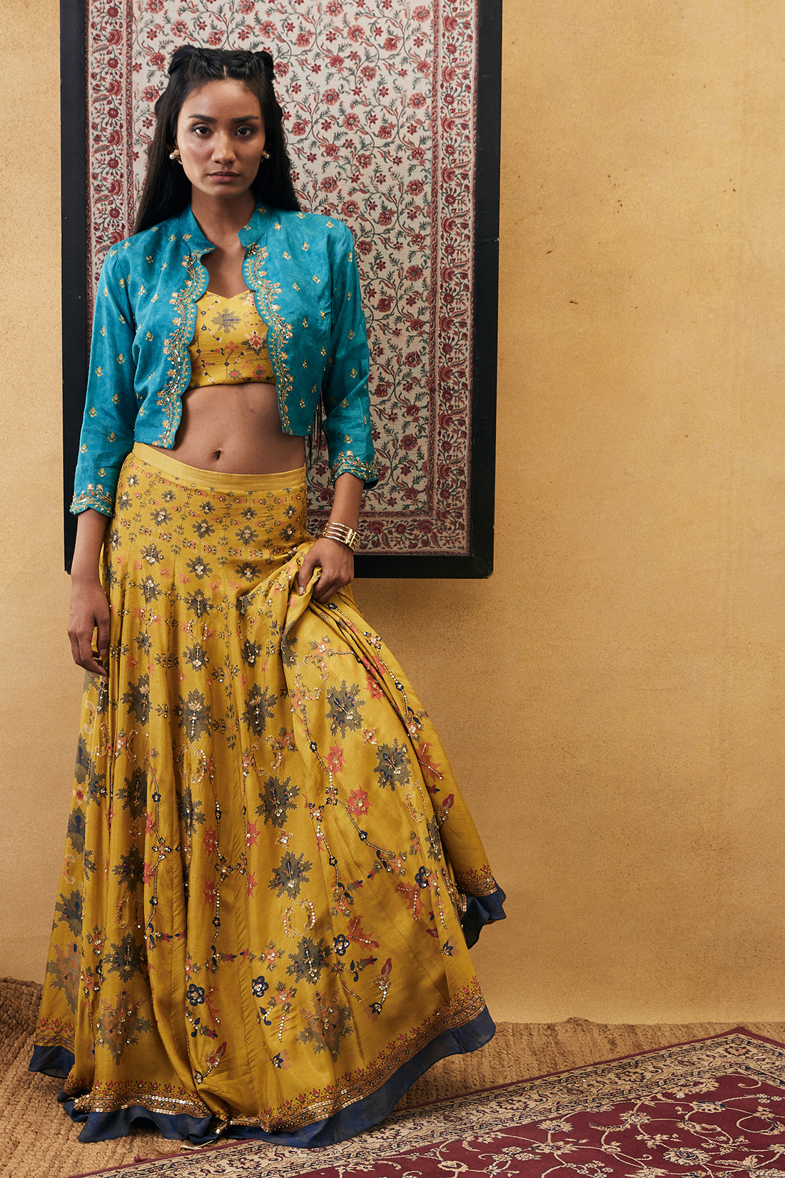Zahra embroidered lehenga set with jacket