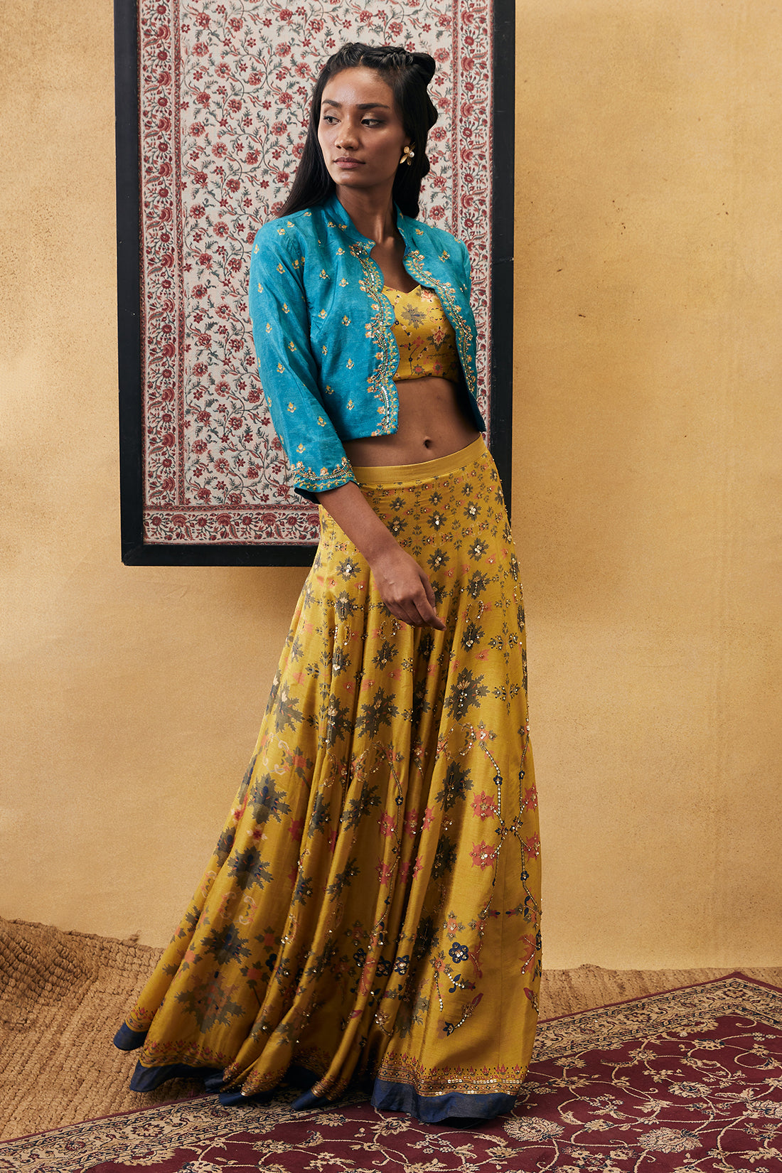 Zahra embroidered lehenga set with jacket