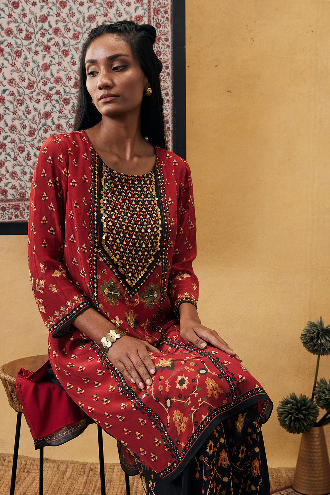 Zahra embroidered kurta set