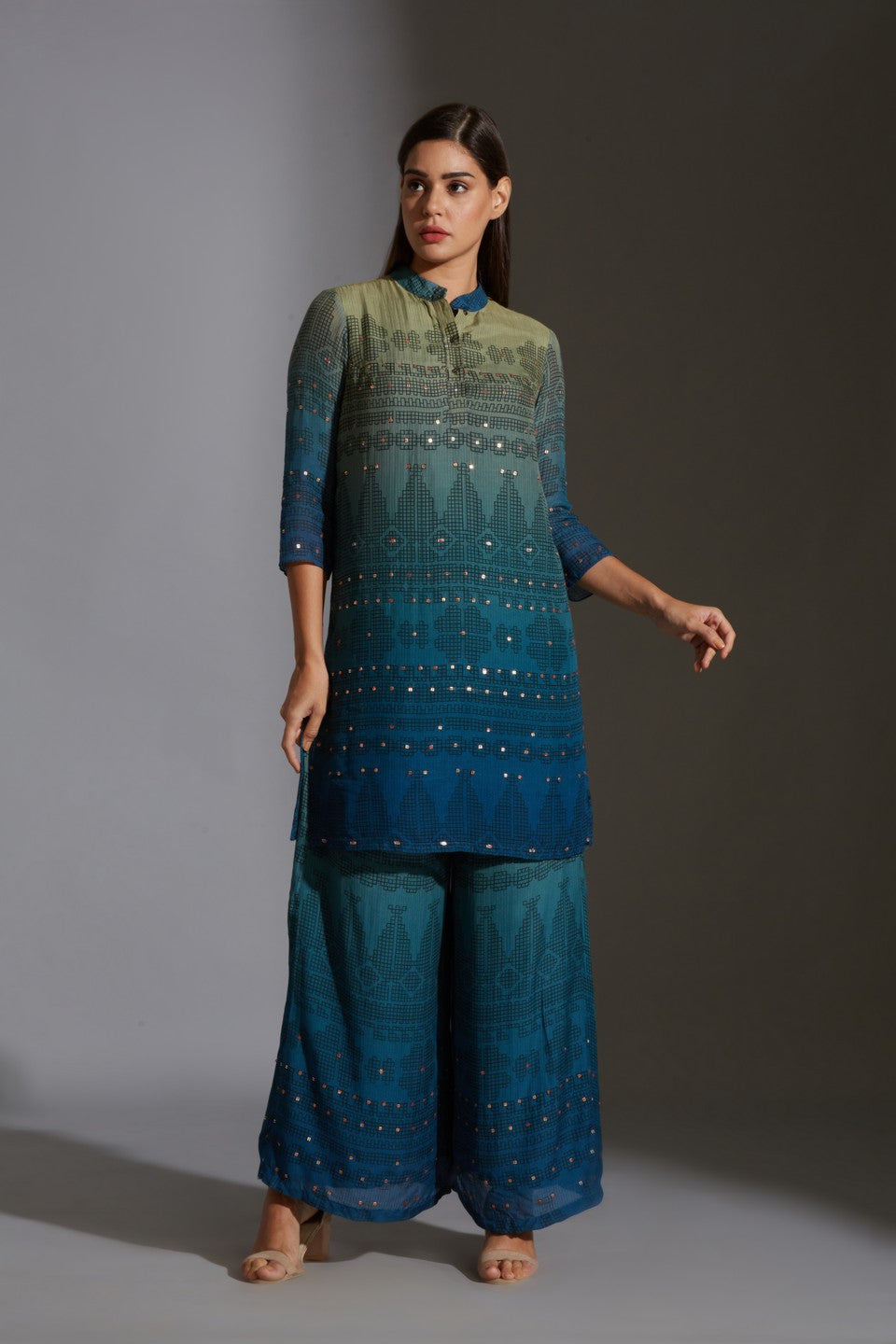 Printed kurta with printed pants