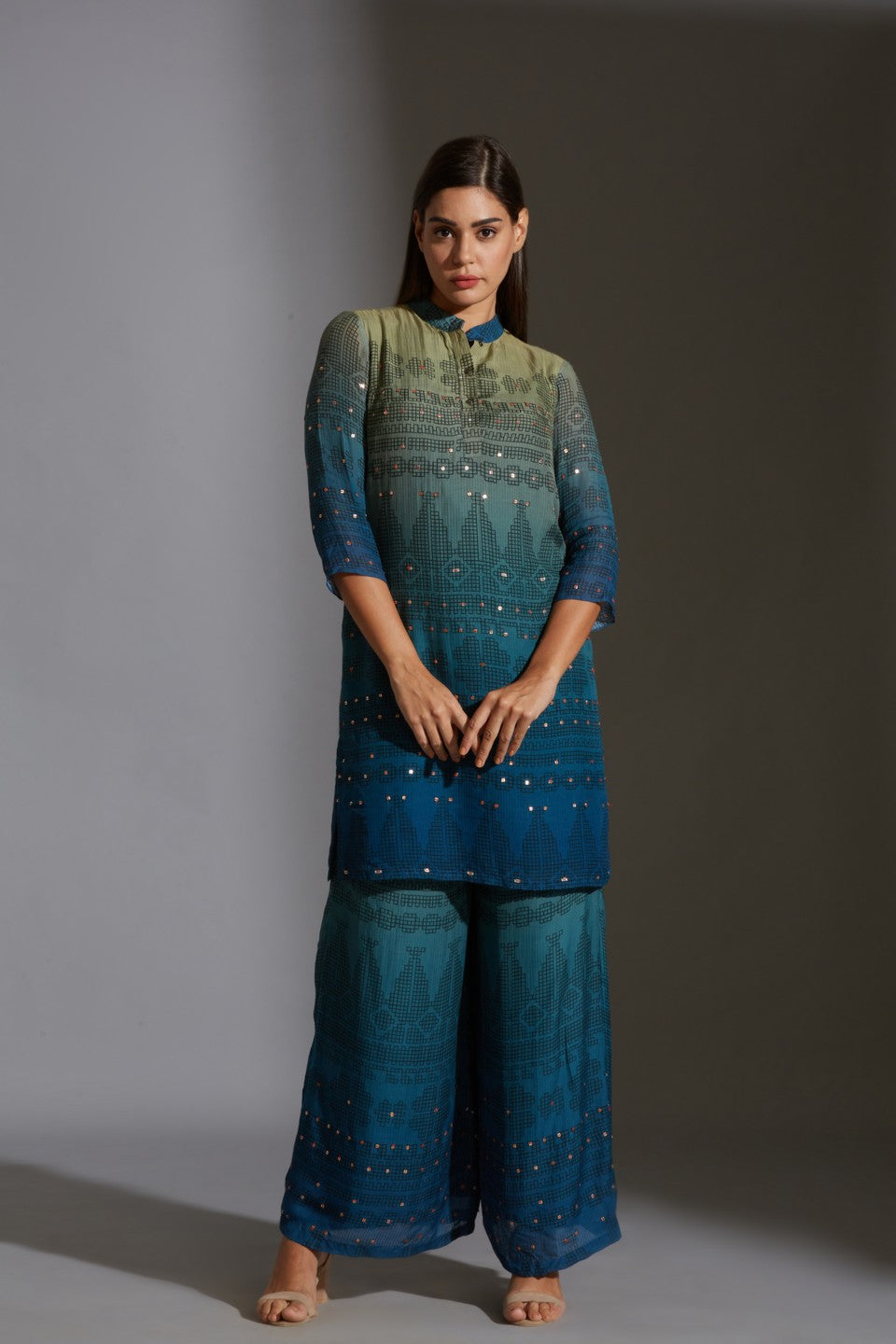 Printed kurta with printed pants