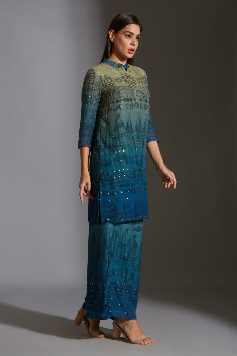 Printed kurta with printed pants