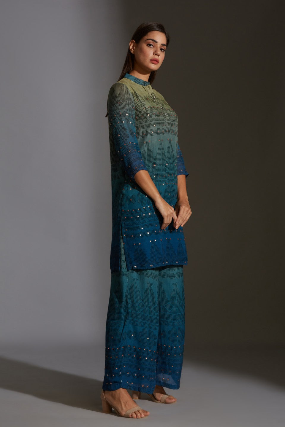 Printed kurta with printed pants