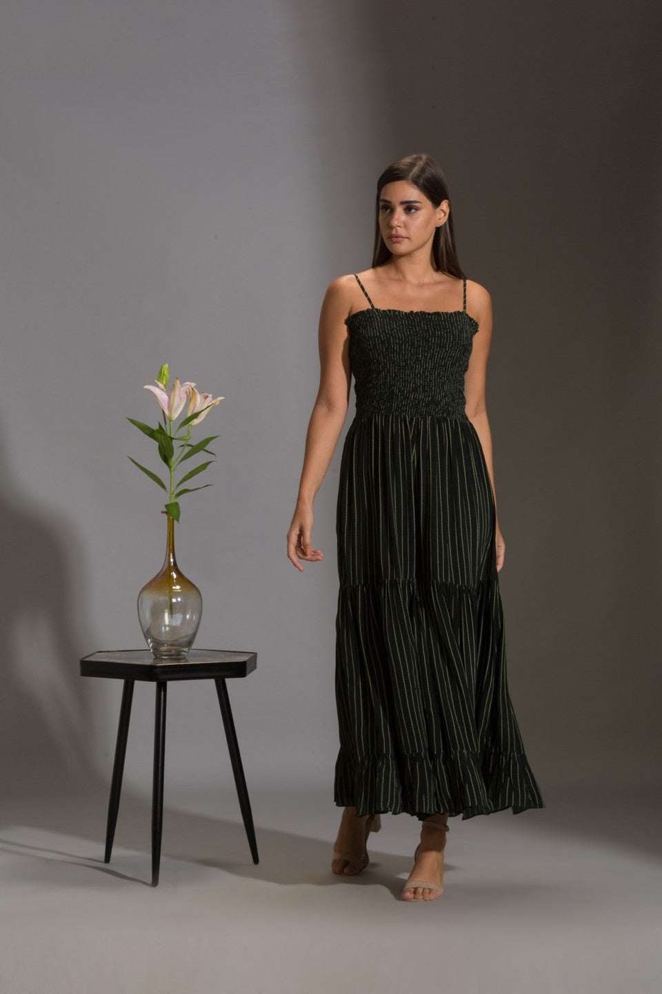 Jumpsuit with belt and paired
