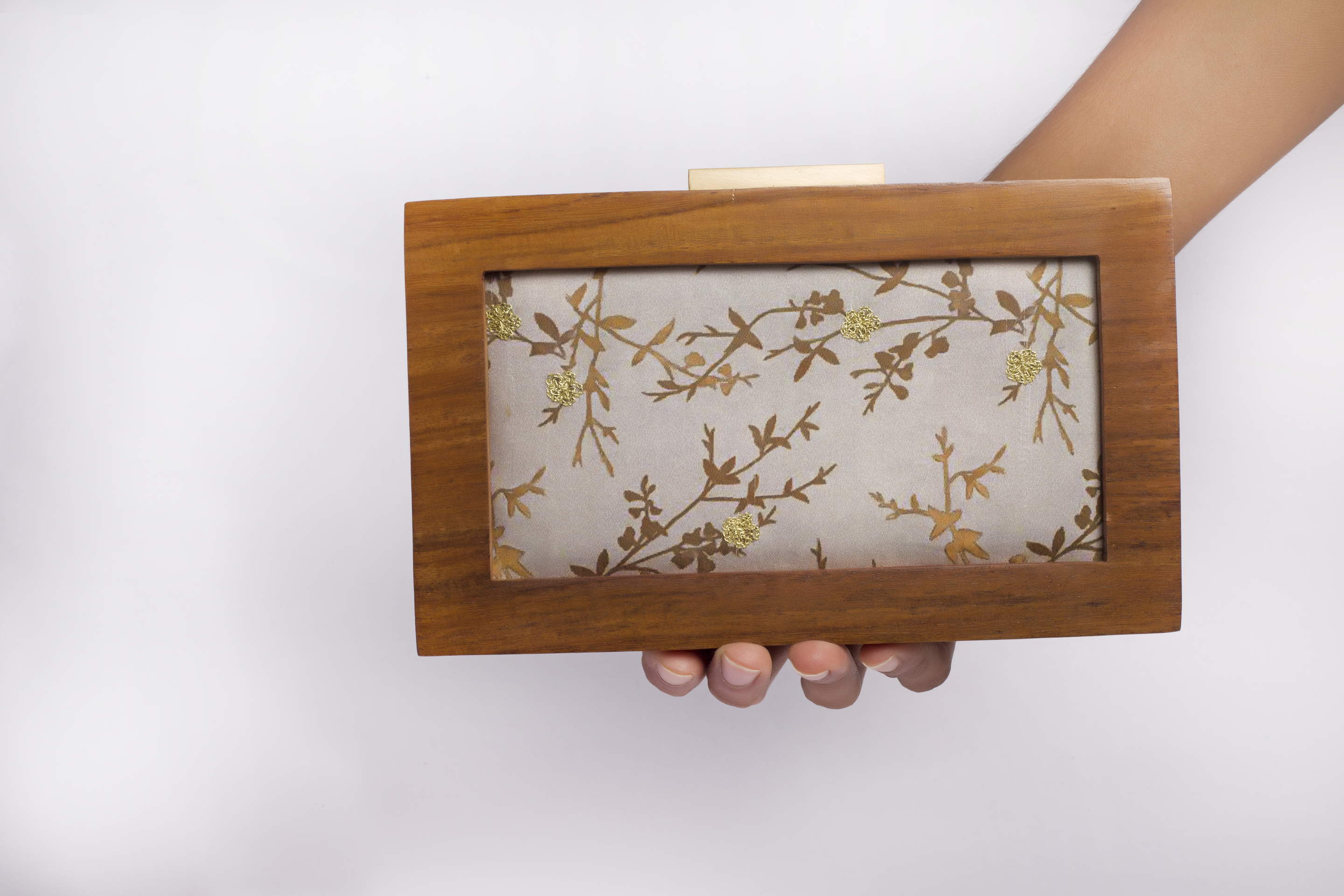 Golden Zari work Clutch