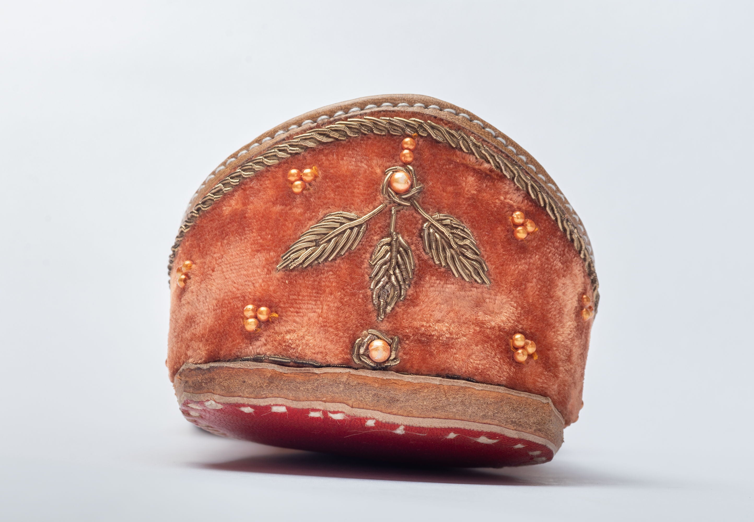 Rust Orange Hand embroidered Juttis