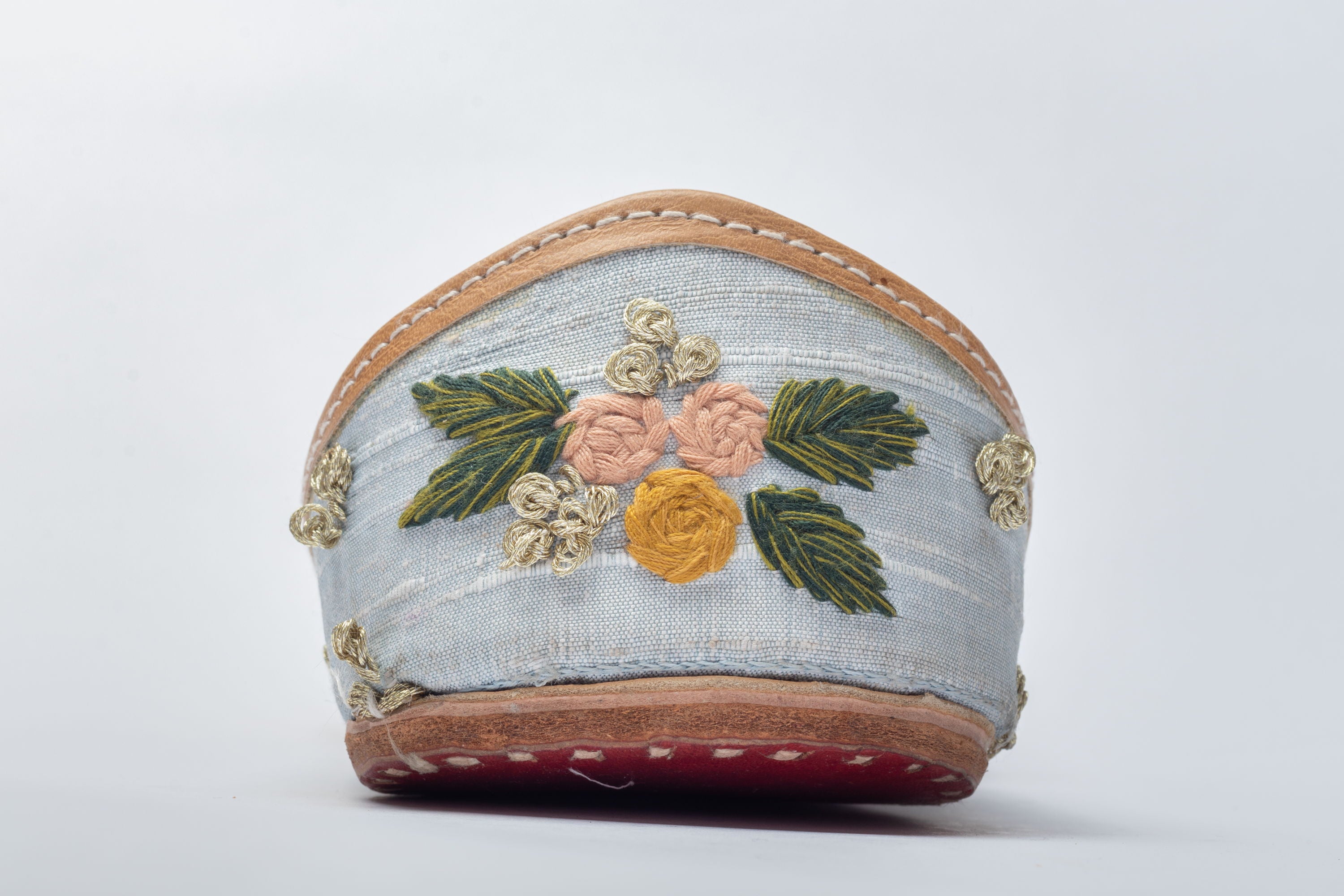 powder blue Hand embroidered Juttis