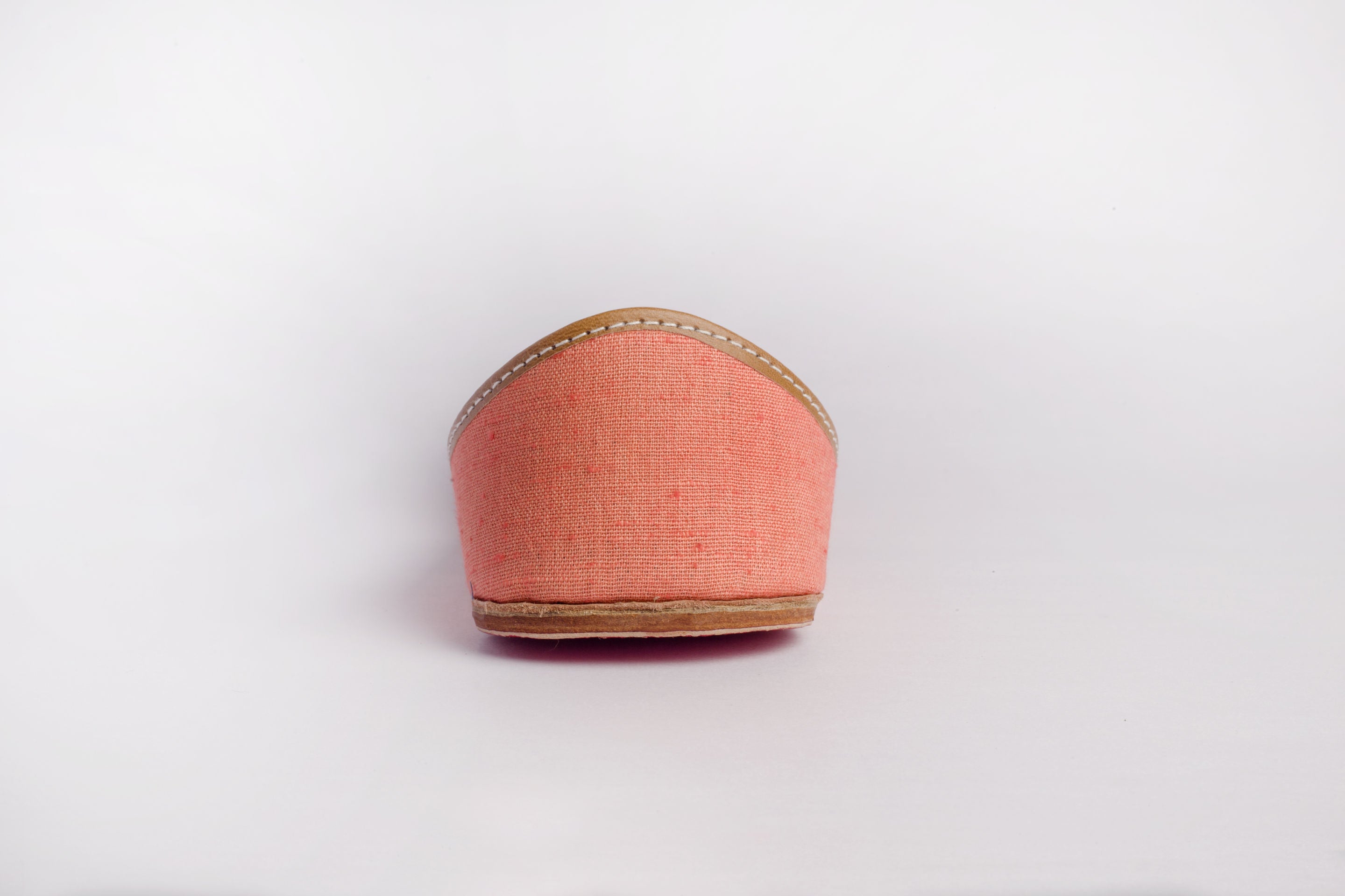 Bright Salmon Hand embroidered Juttis