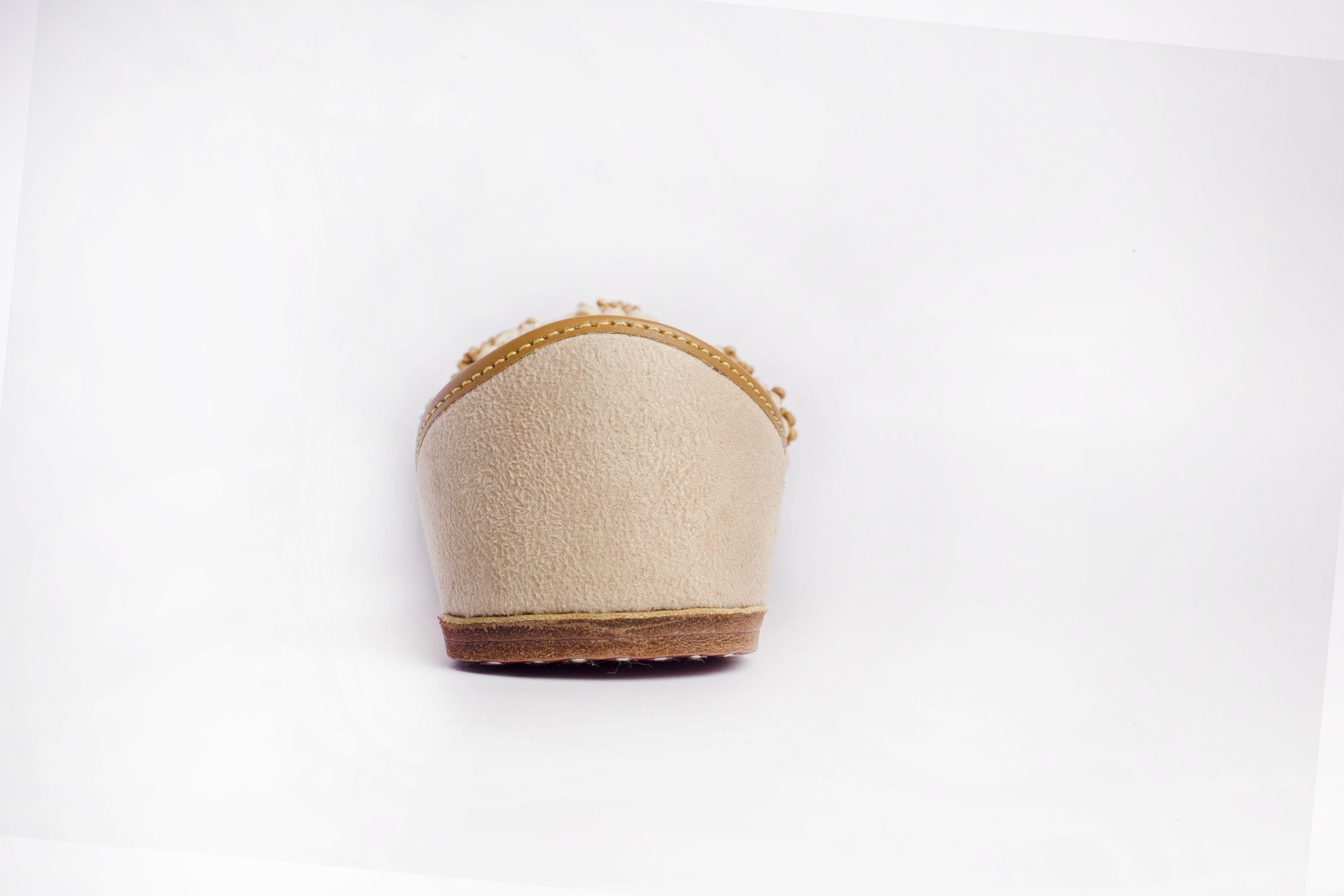 Beige Hand embroidered Juttis