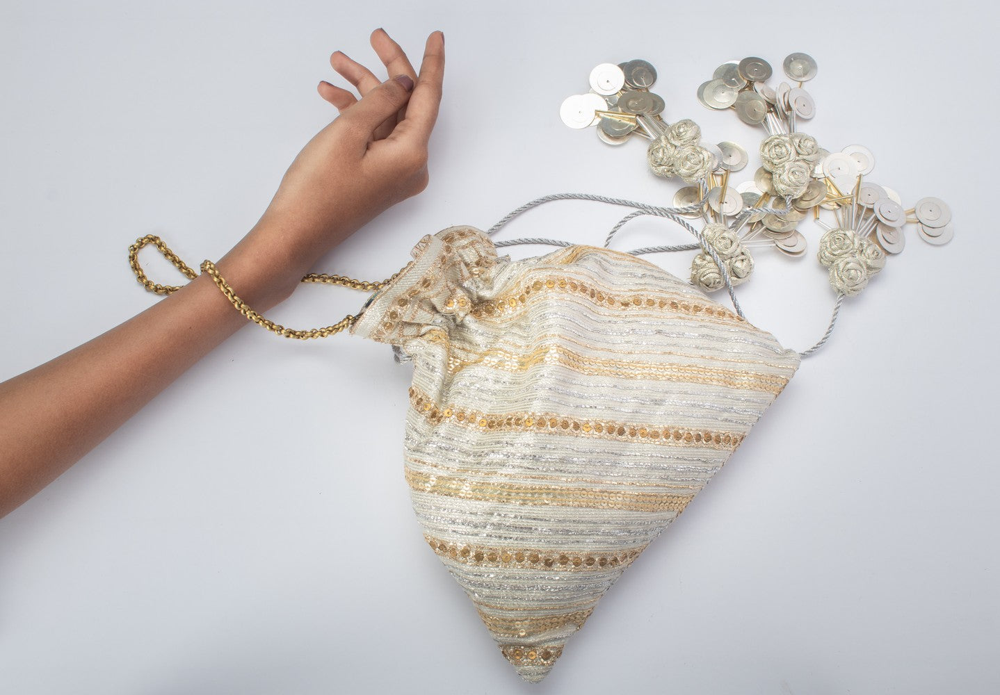 Banarasi fabric emblished with pitta