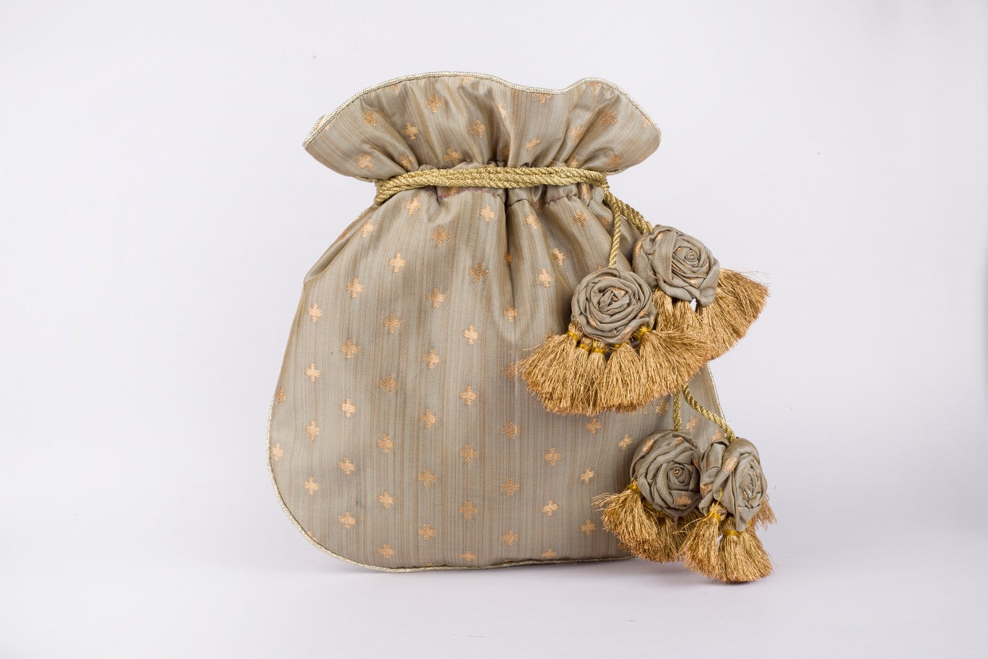 Brocate silk fabric in deep grey