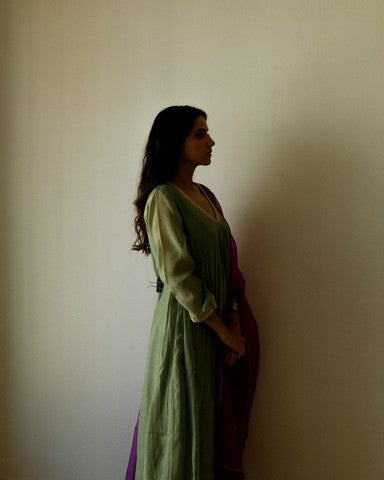 sage green kurta set
