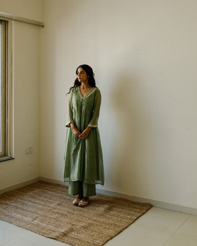 sage green kurta set