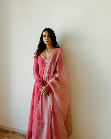 fuchsia pink anarkali