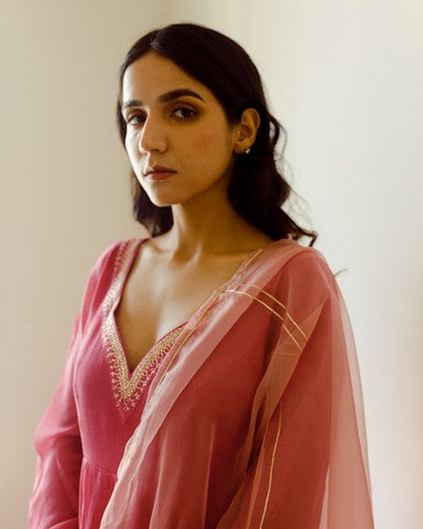 fuchsia pink anarkali