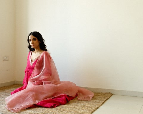 fuchsia pink anarkali