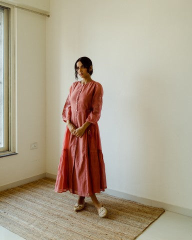 old rose evening dress