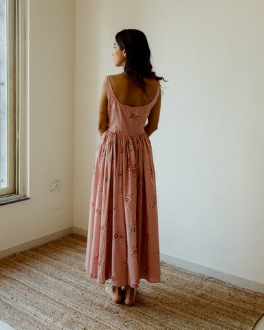 old rose anarkali set