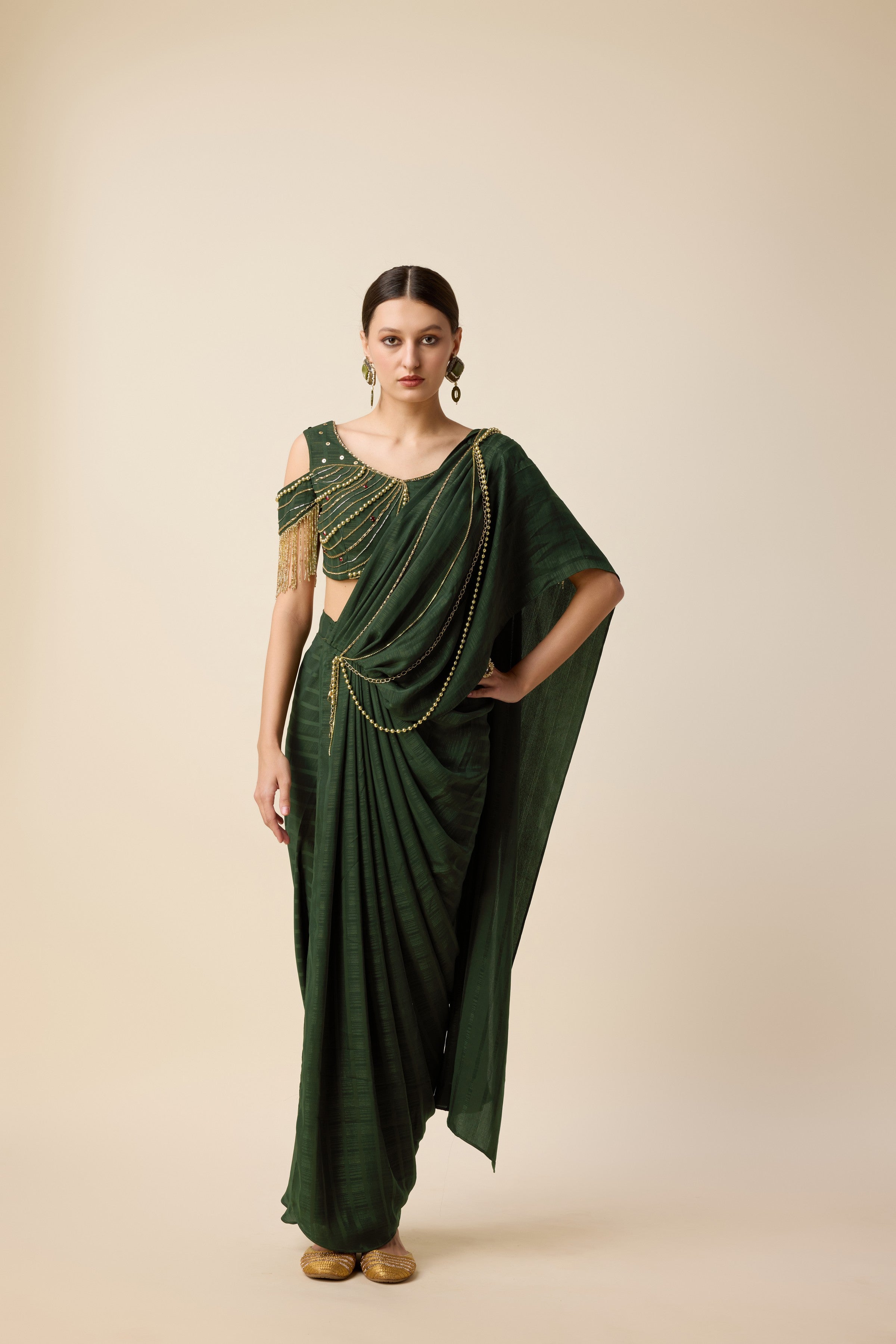 READY DRAPE SAREE WITH  BLOUSE.