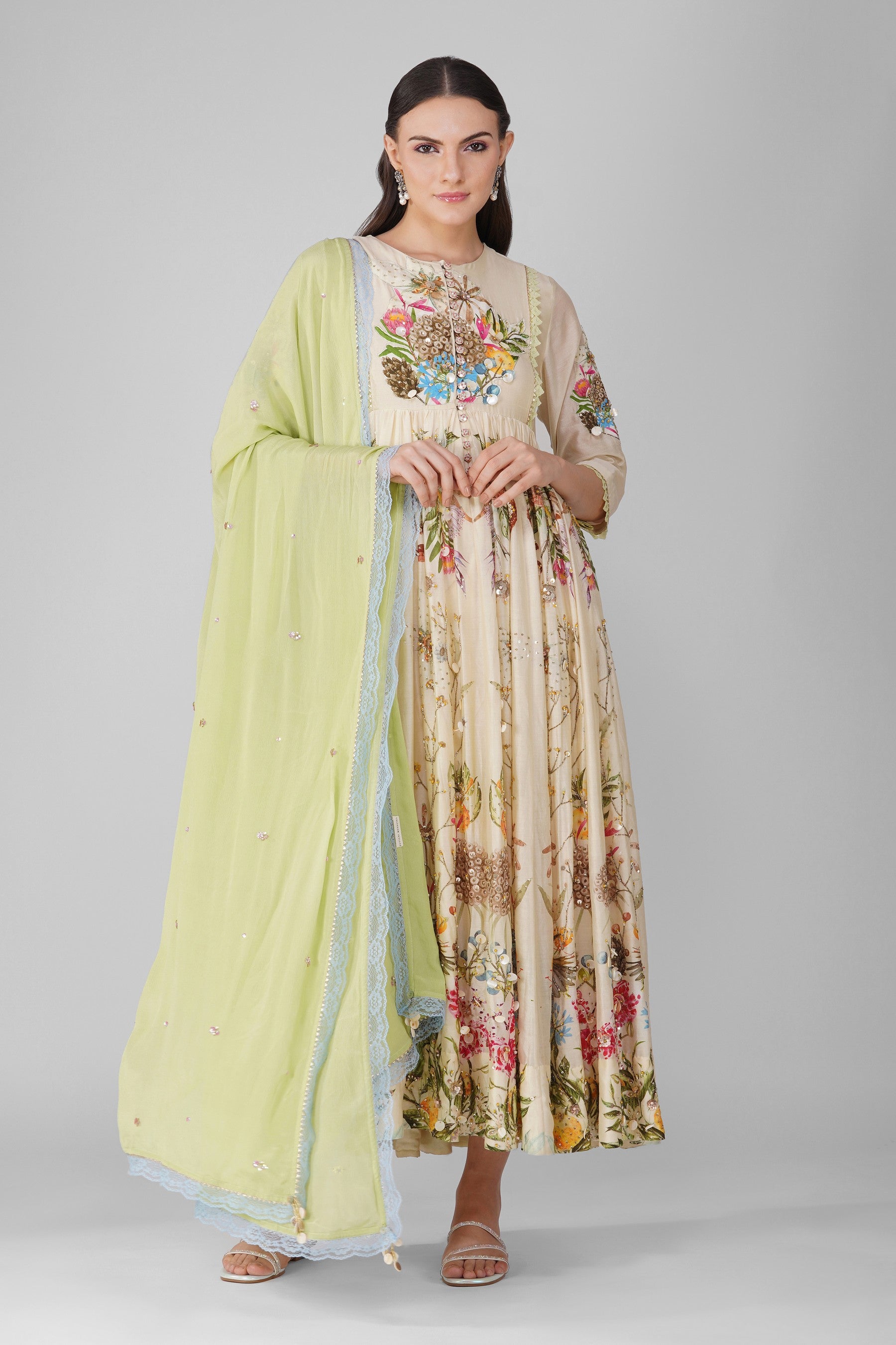 Sky Garden Printed Anarkali Set