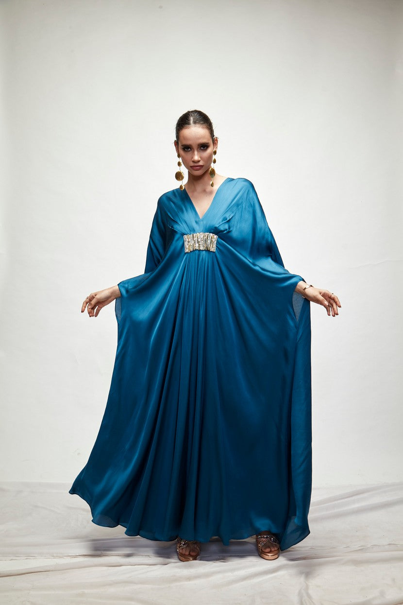 Persian Blue Silk Kaftaan