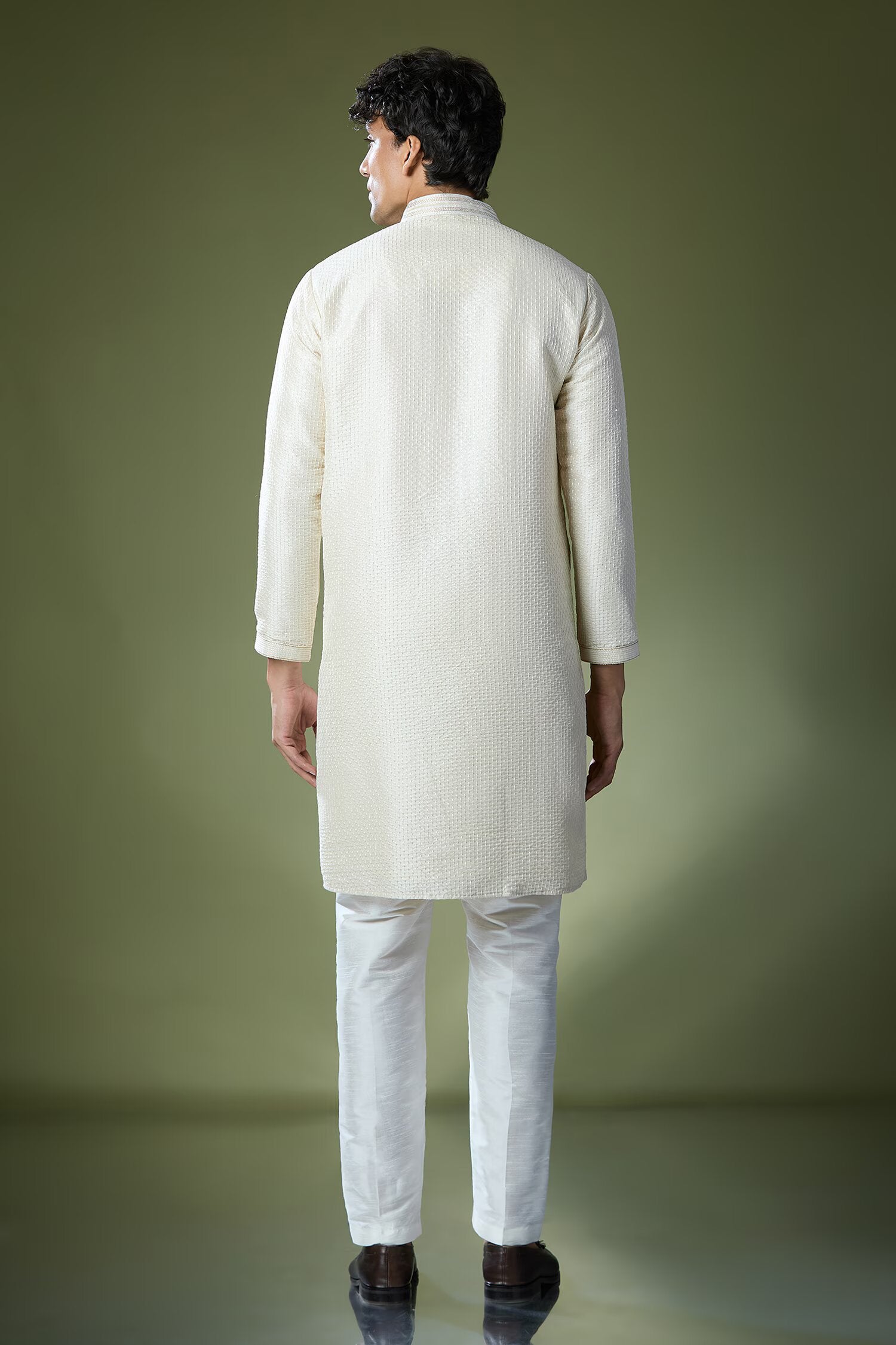 Almond Running Stitch Kurta Set