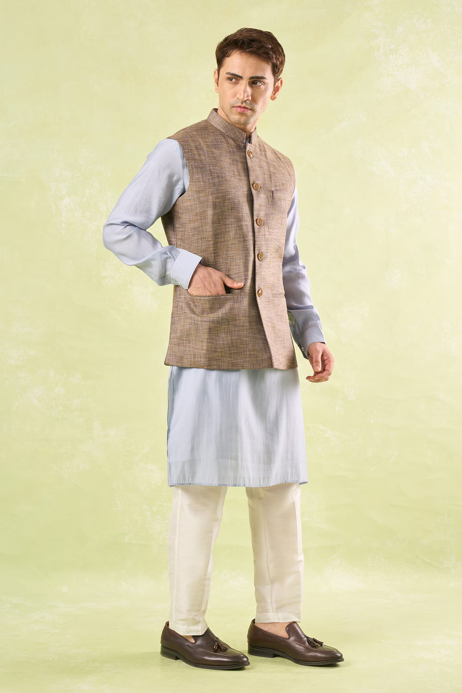 Brown Textured Jacket