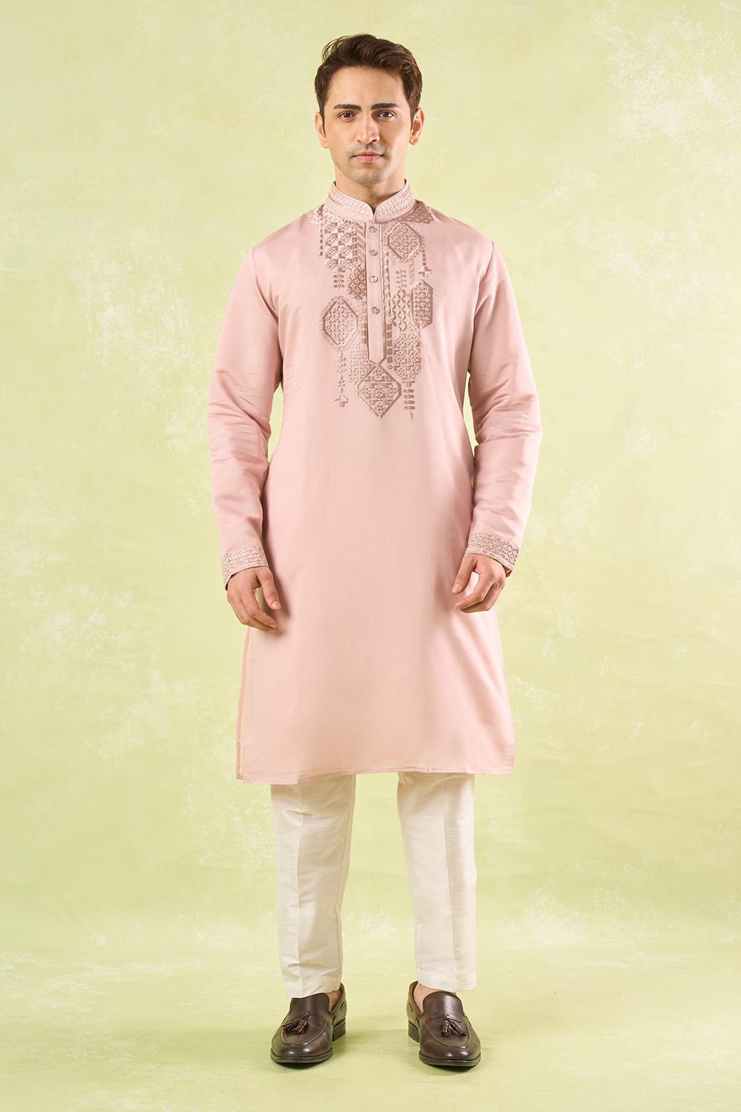 Blush Pink Embroidered Kurta Set
