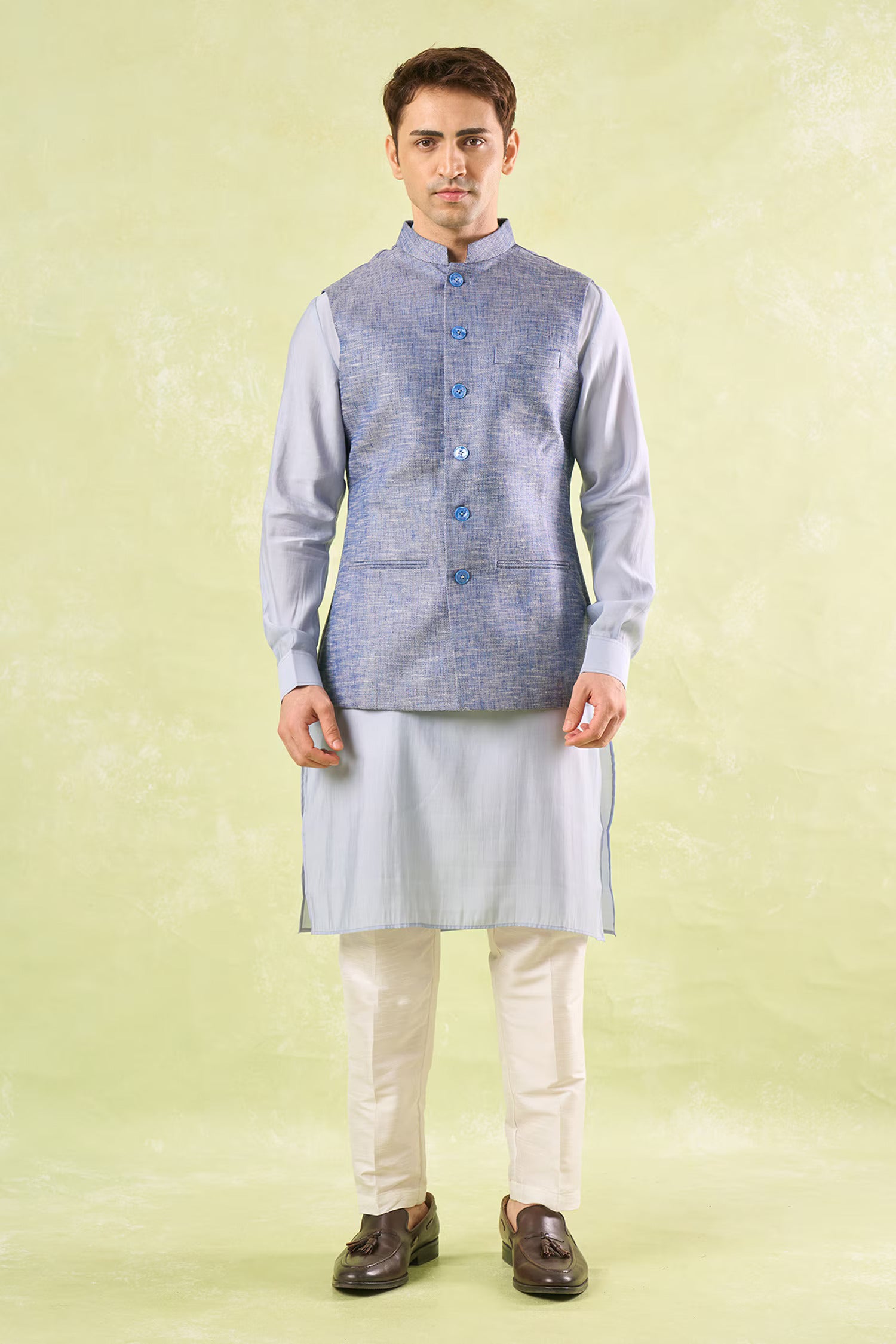 Blue Tweed Textured Jacket