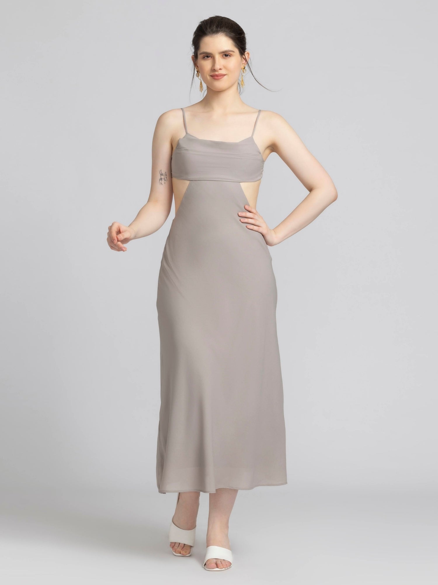 Ethereal Grey Midi Dress