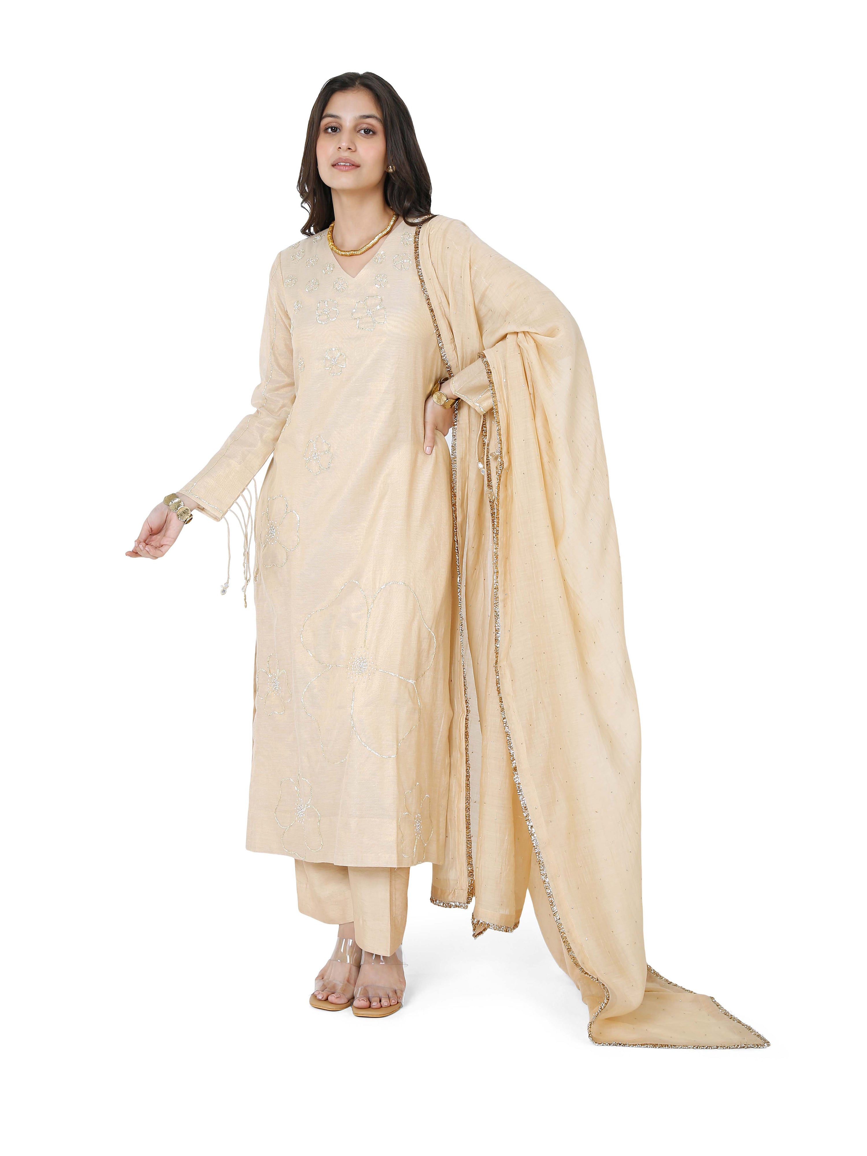 Gold Straight Kurta Set