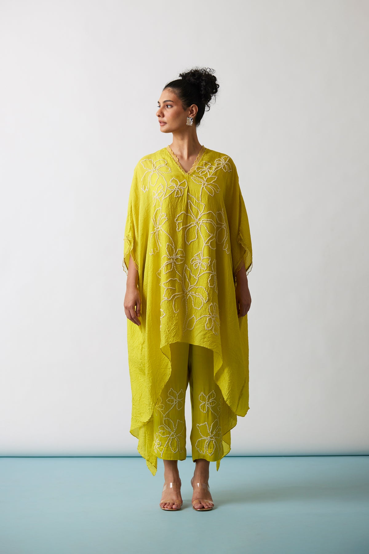 Citrene Crushed silk Kaftan set