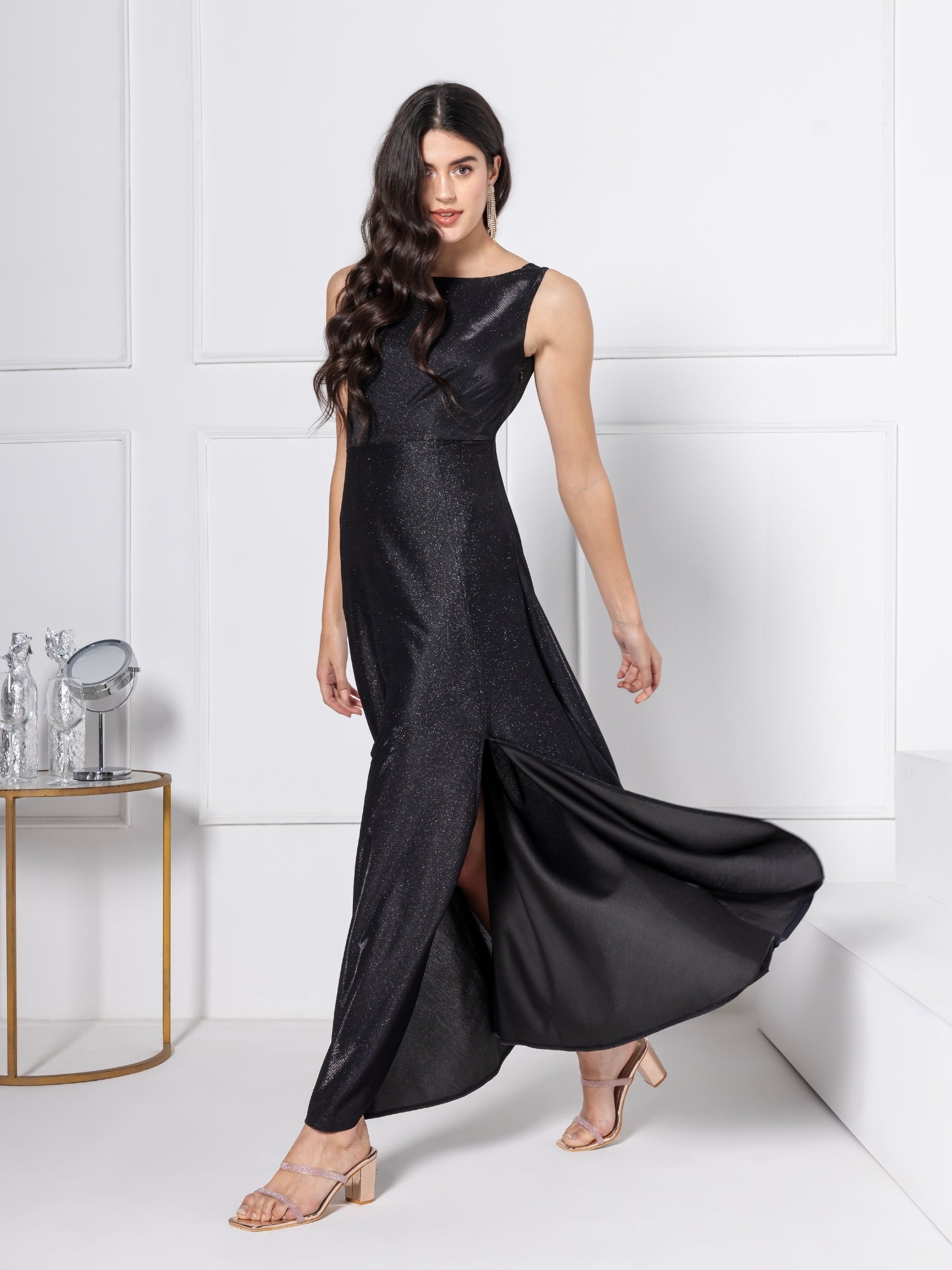 Noir Glitz Graceful Maxi Dress