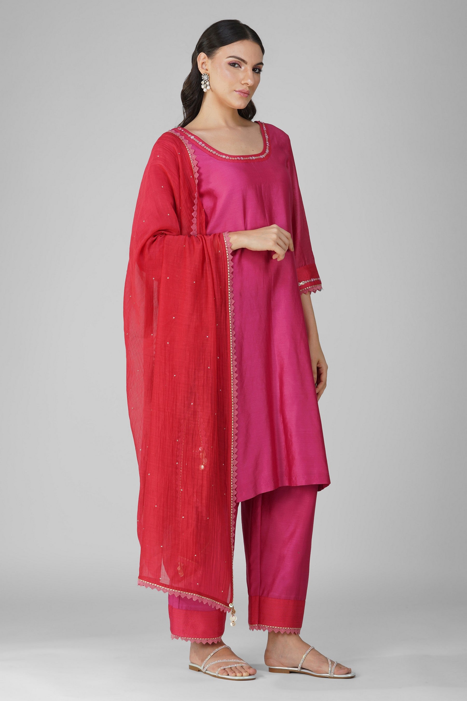 Cosmic flower Two-Tone Kurta Set