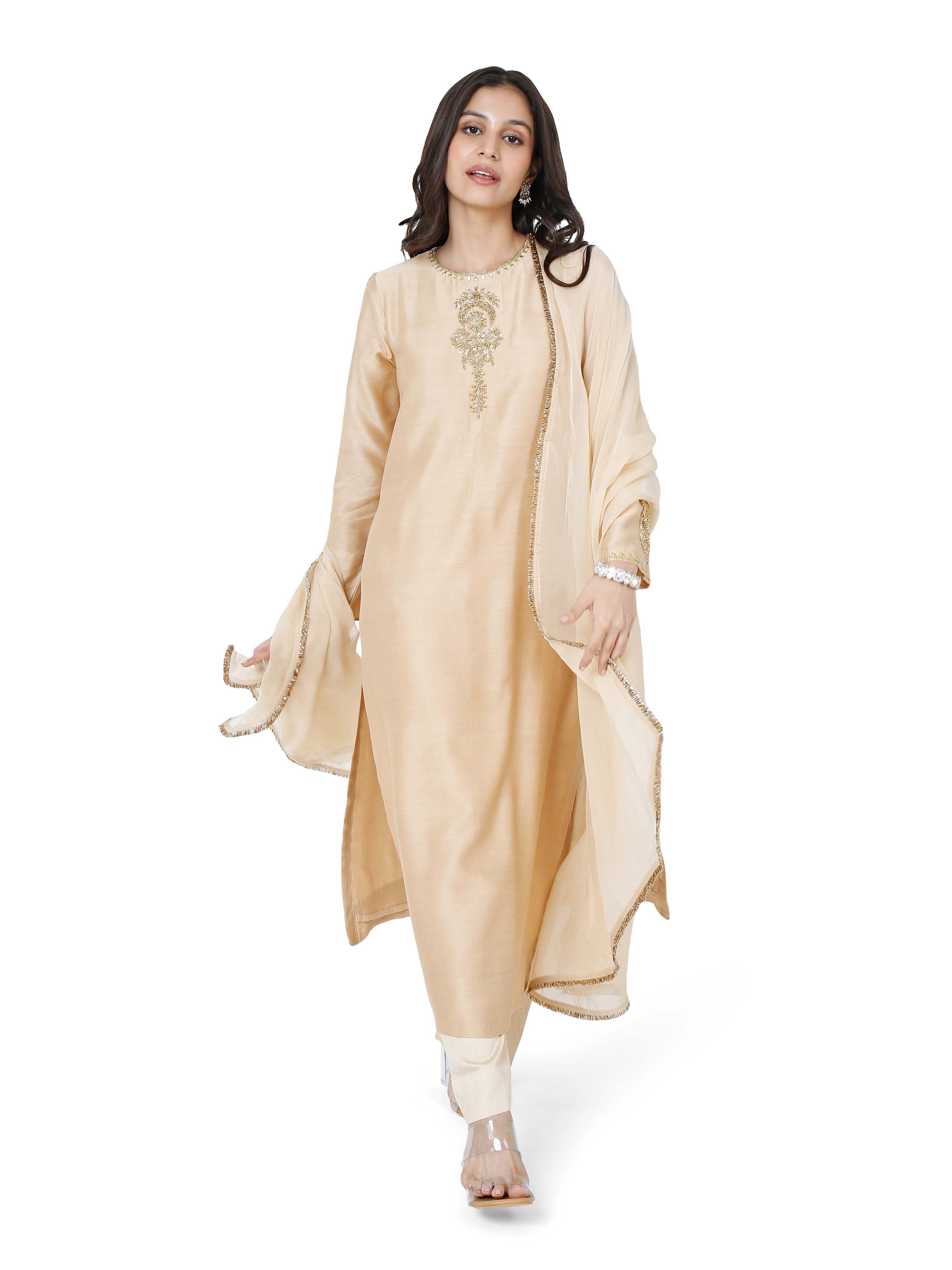 Gold stright kurta