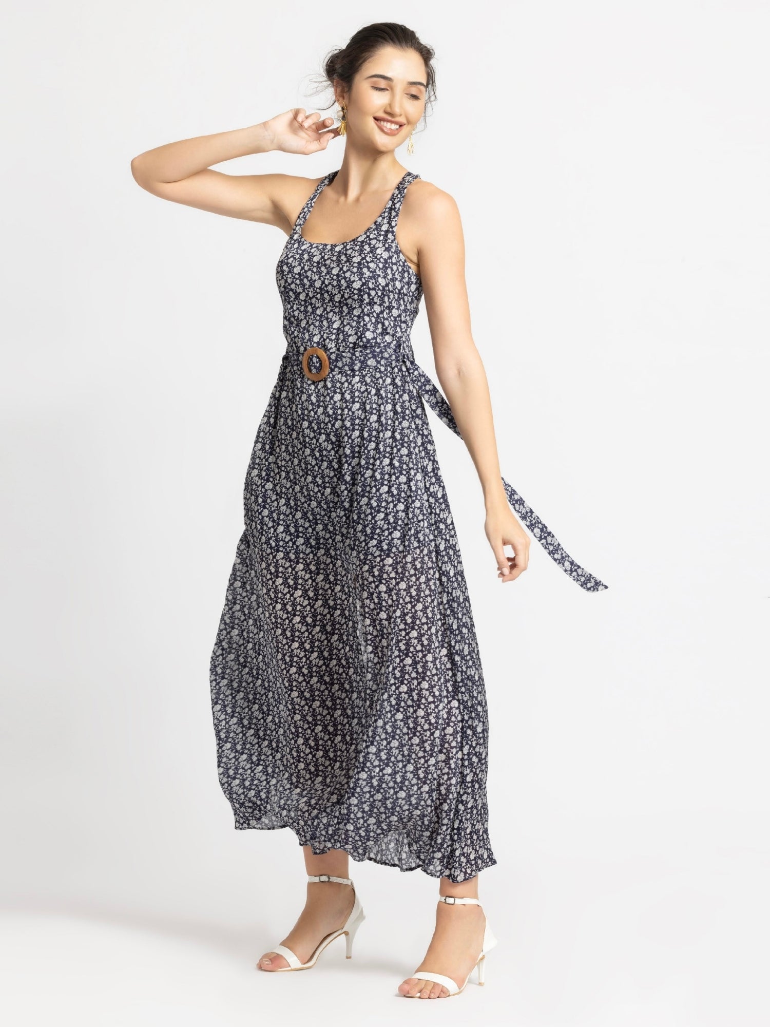 Blue Motif Maxi Dress