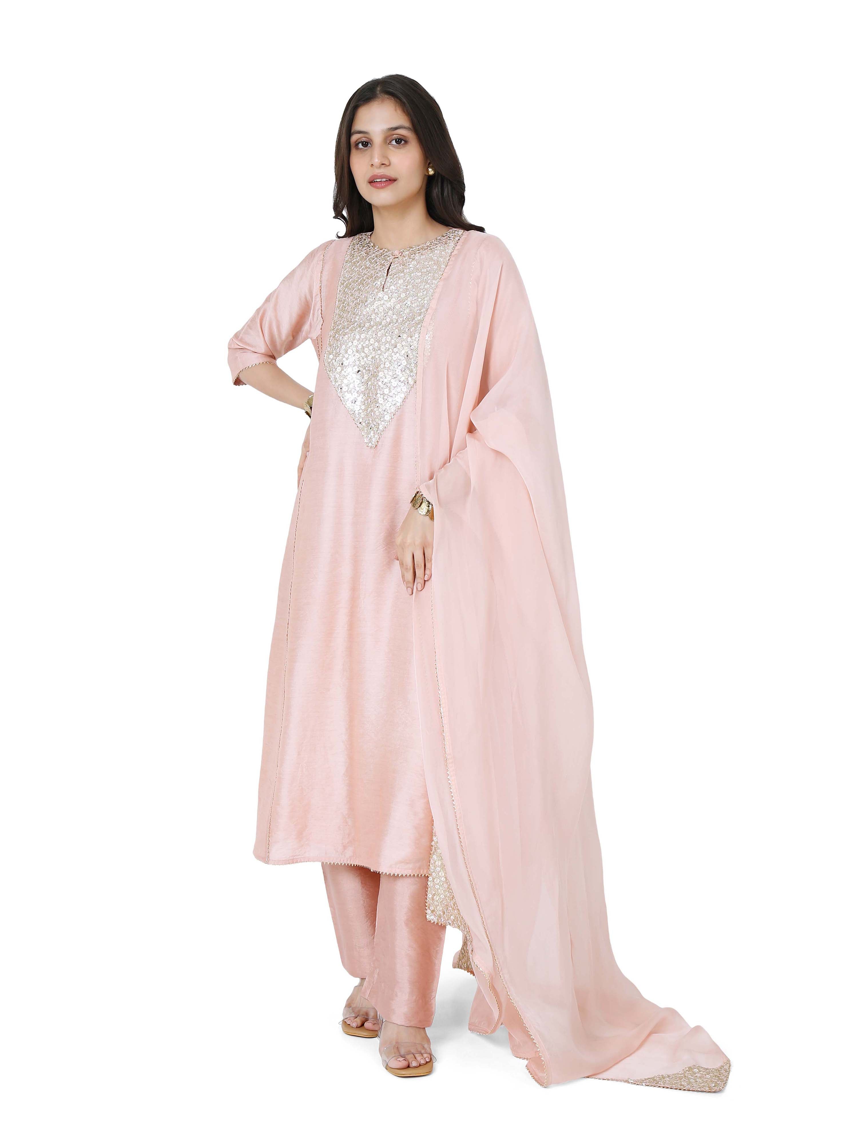 Pink Kali Kurta