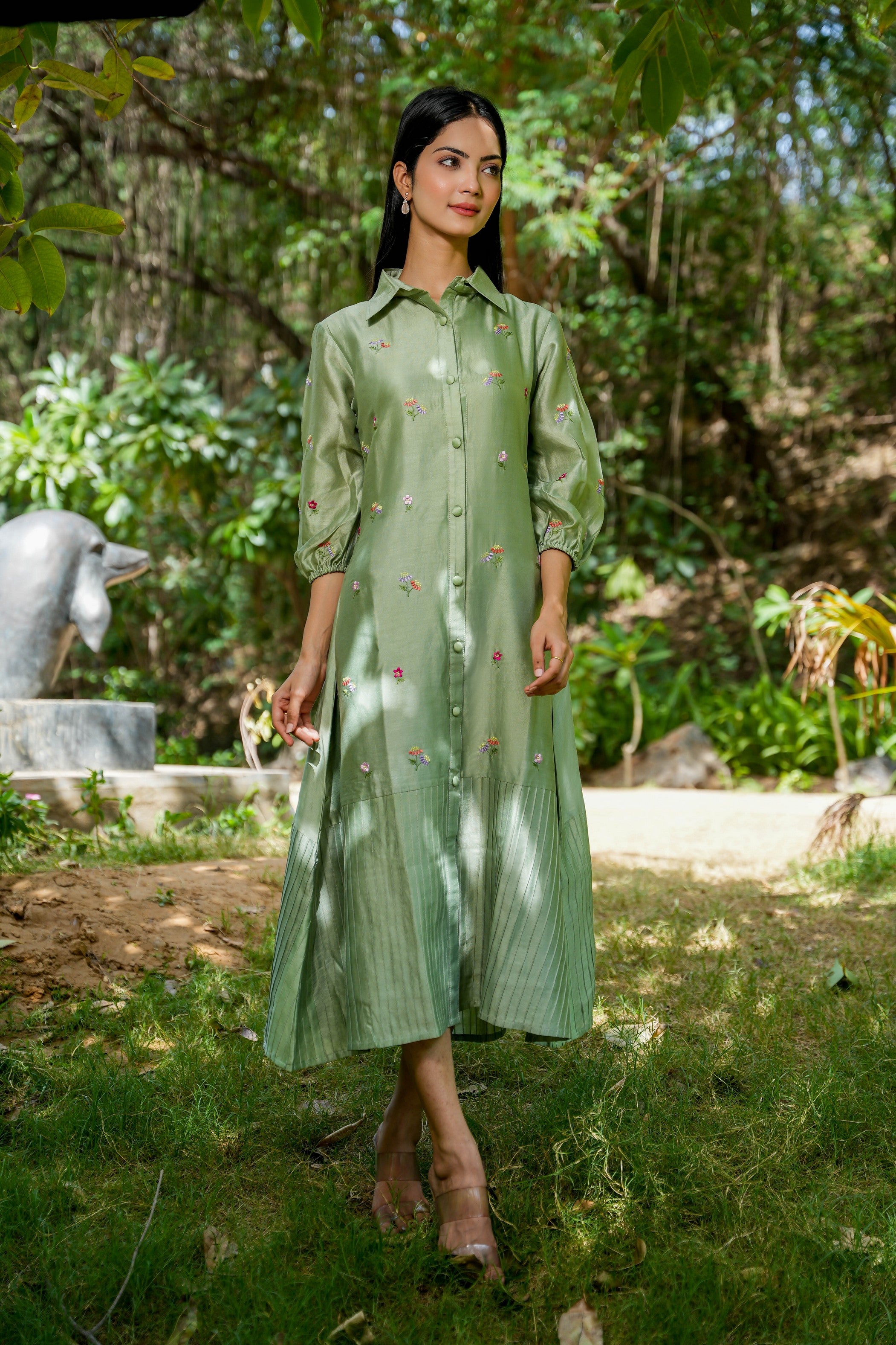 Green Shirt Dress