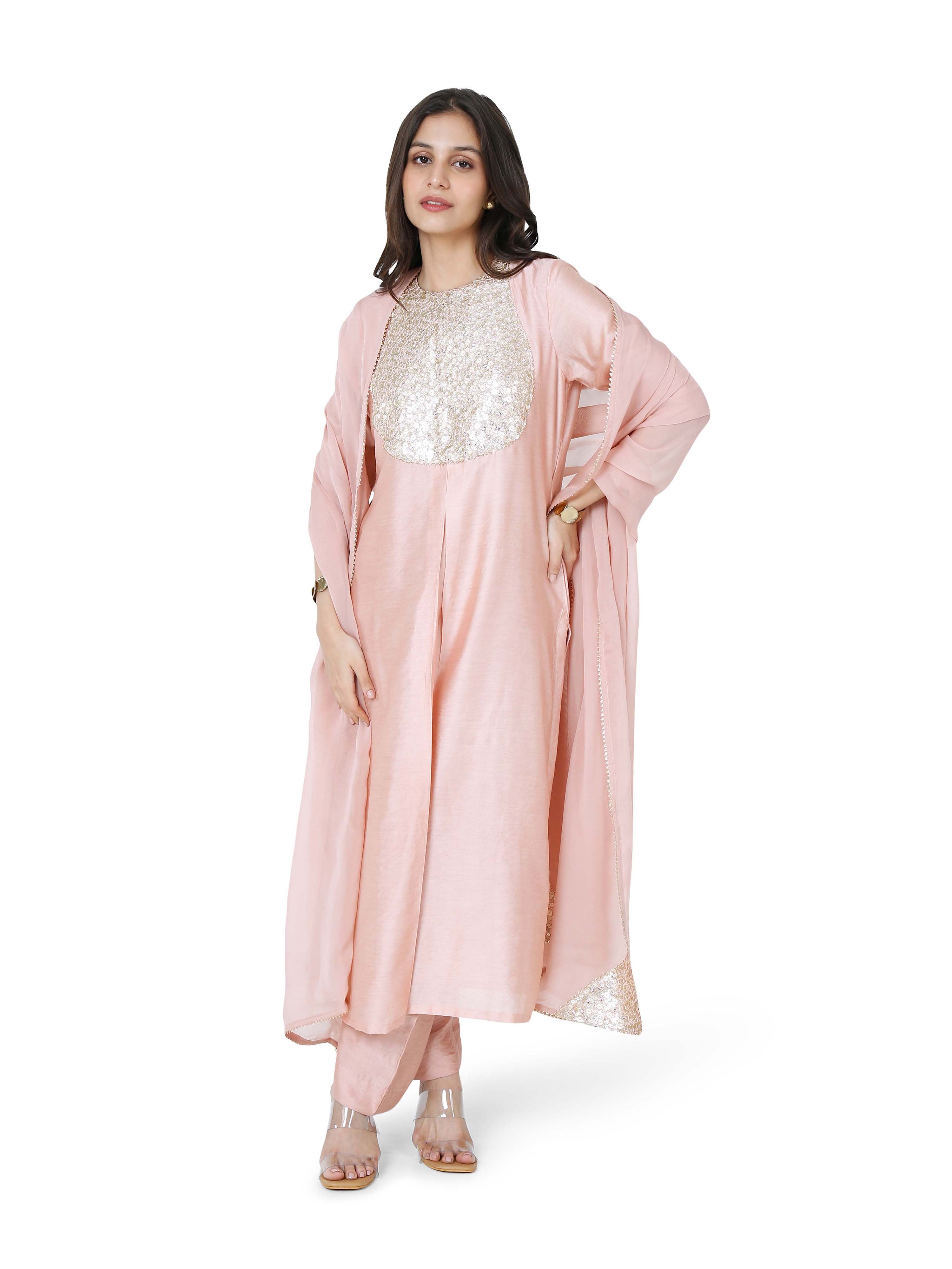 Pink Straight Kurta Set