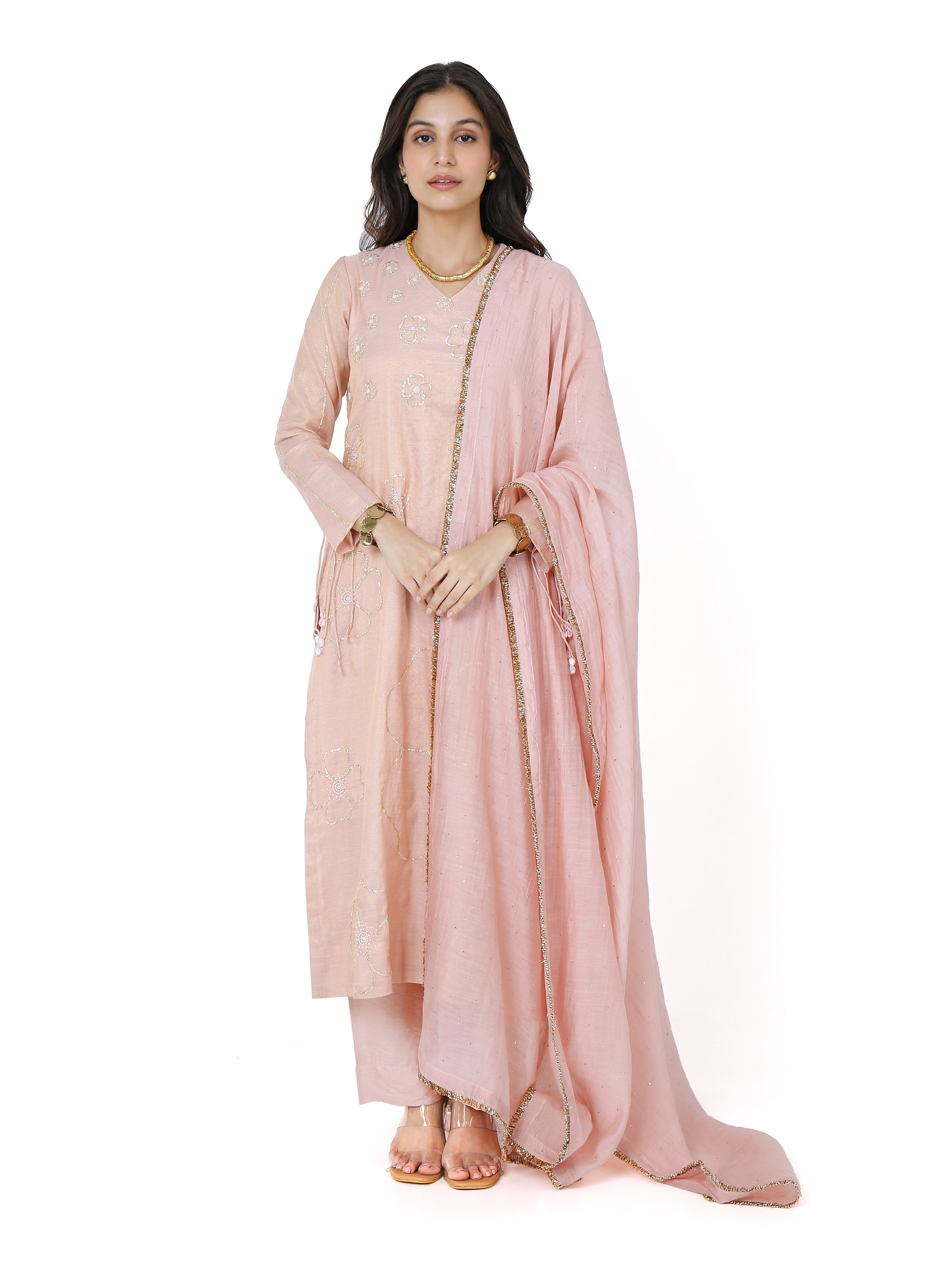 Pink Straight Kurta Set