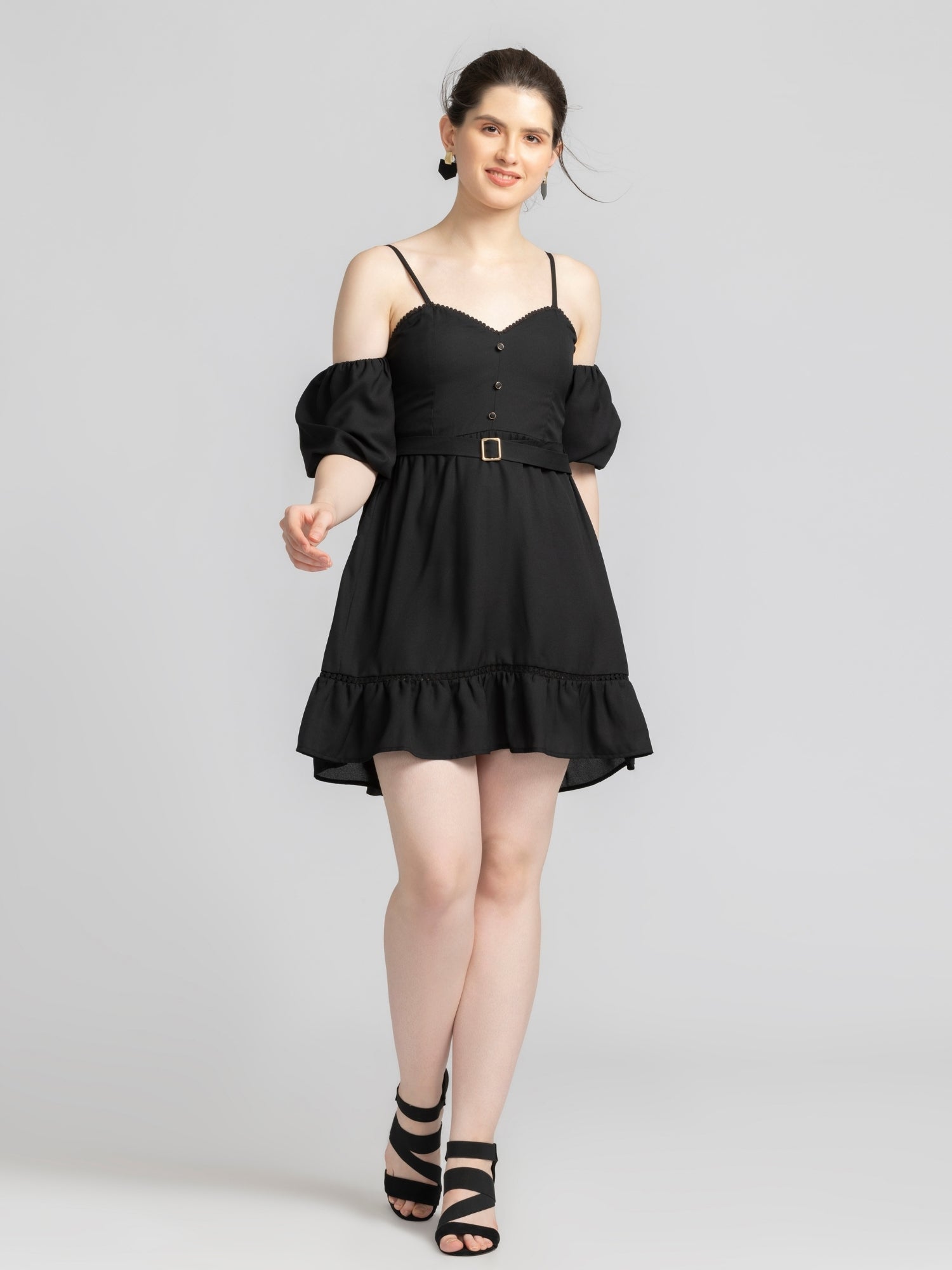 Midnight Black Chic Mini Dress
